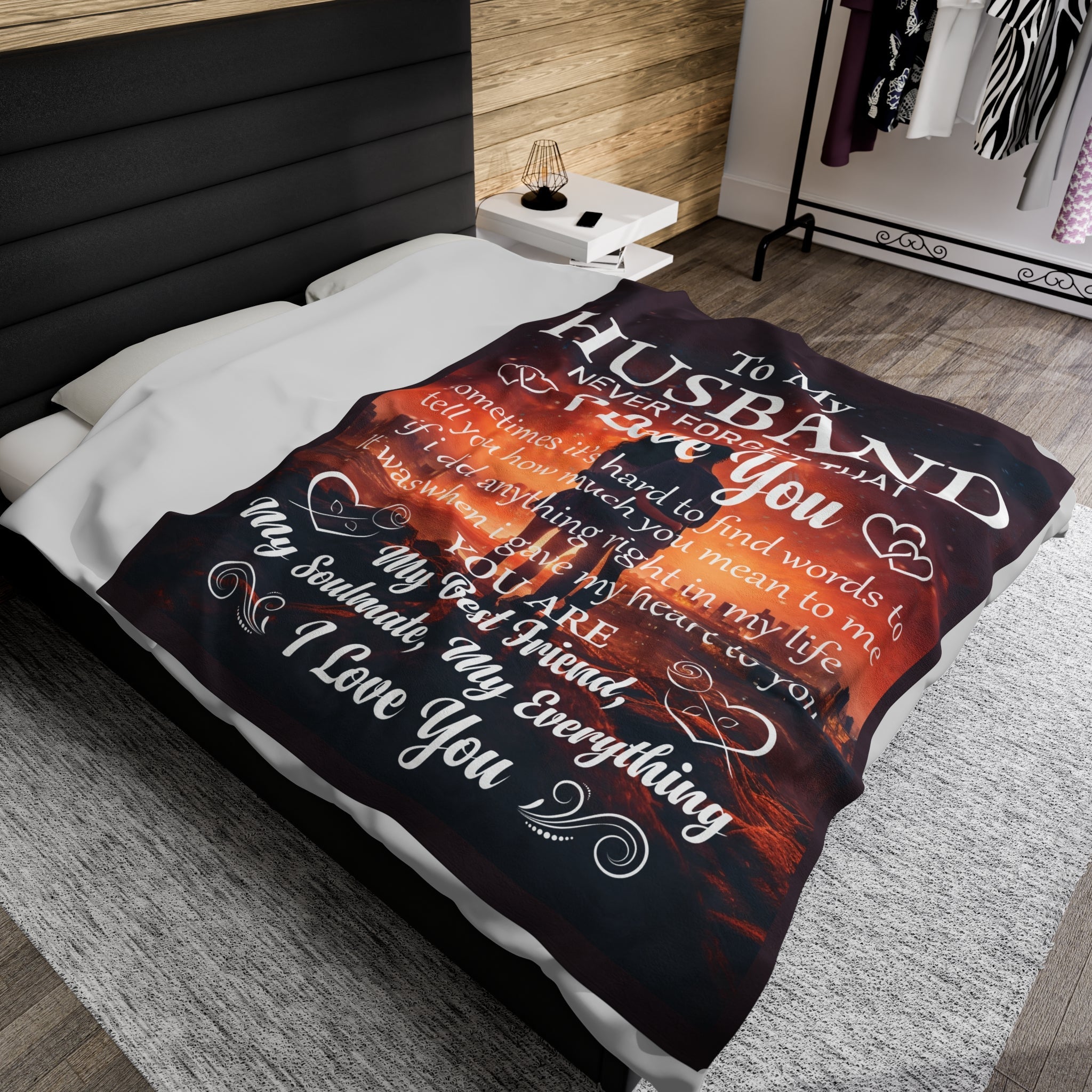 Husband Blanket Gift – Velveteen Plush | Romantic Gift for Husband from Wife