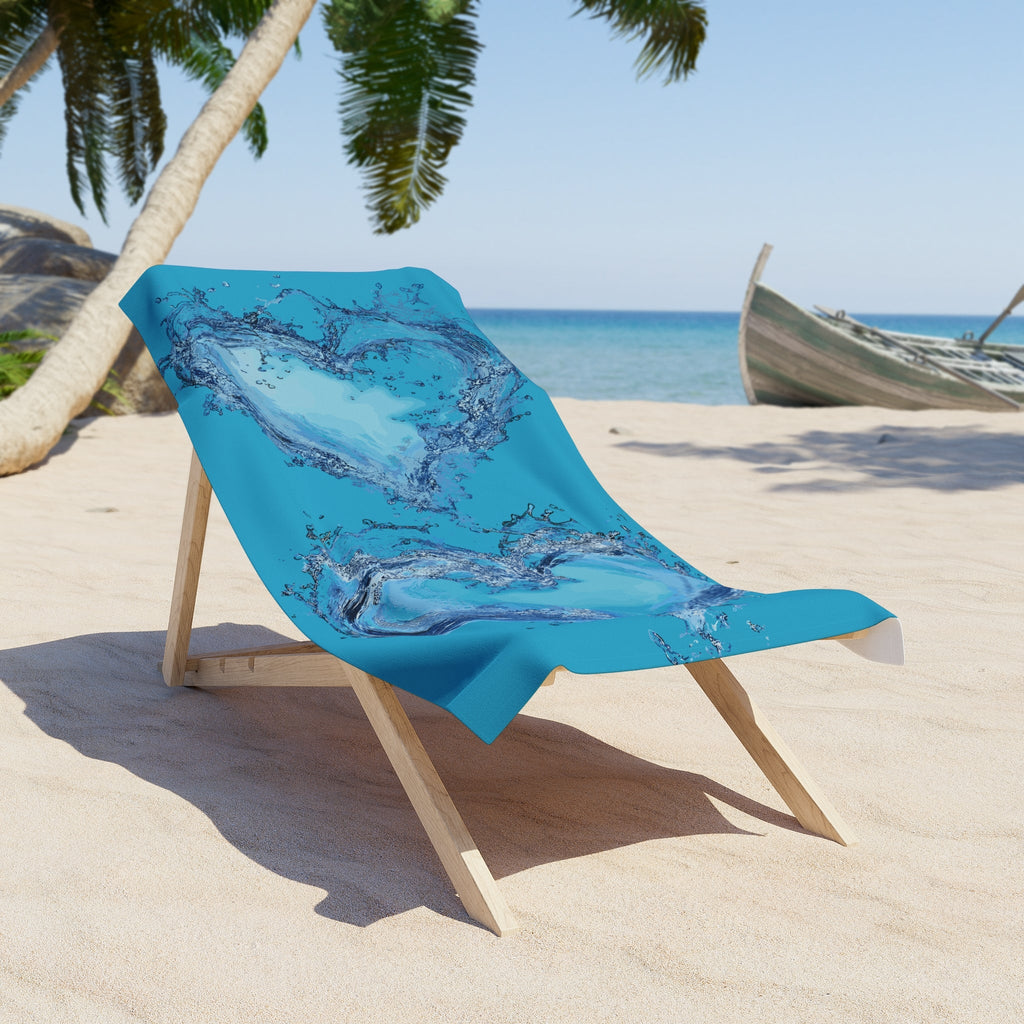 Heart Waves Beach Towel