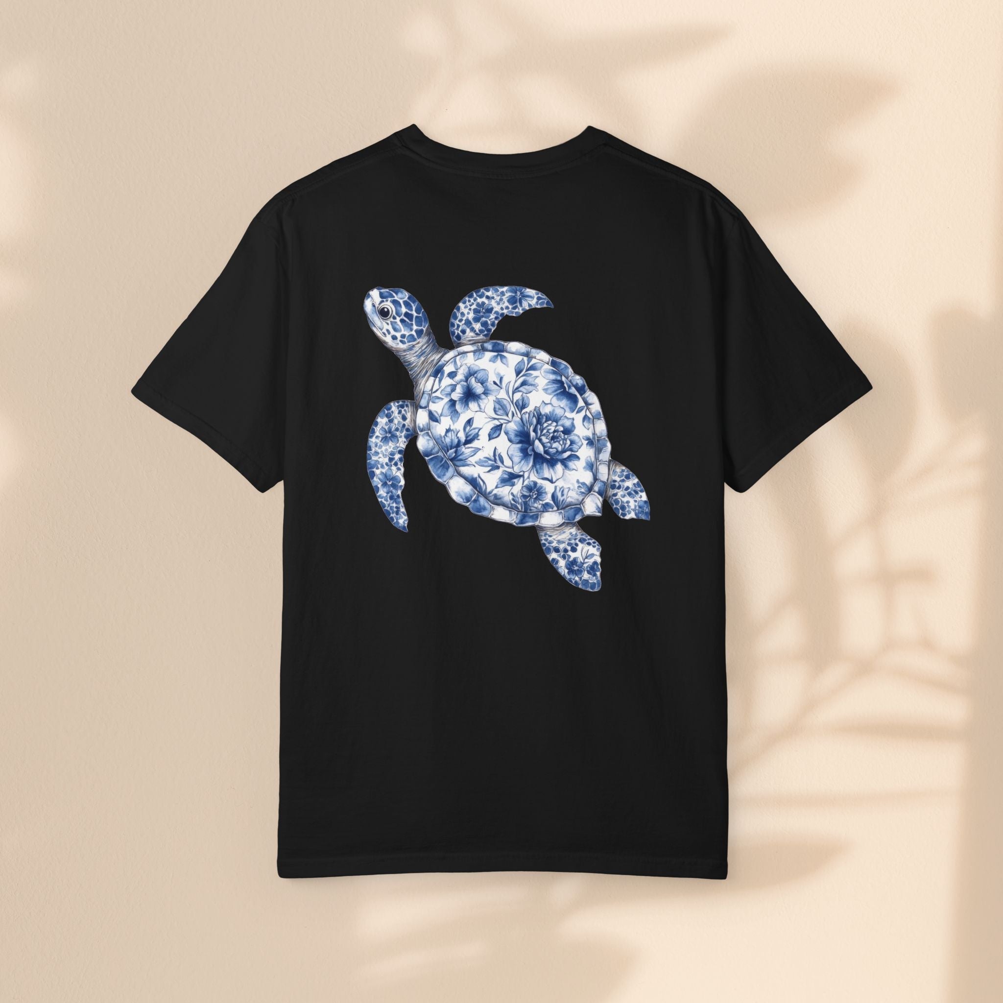Blue Toile Turtle Unisex T-Shirt - Eco-Friendly Summer Style