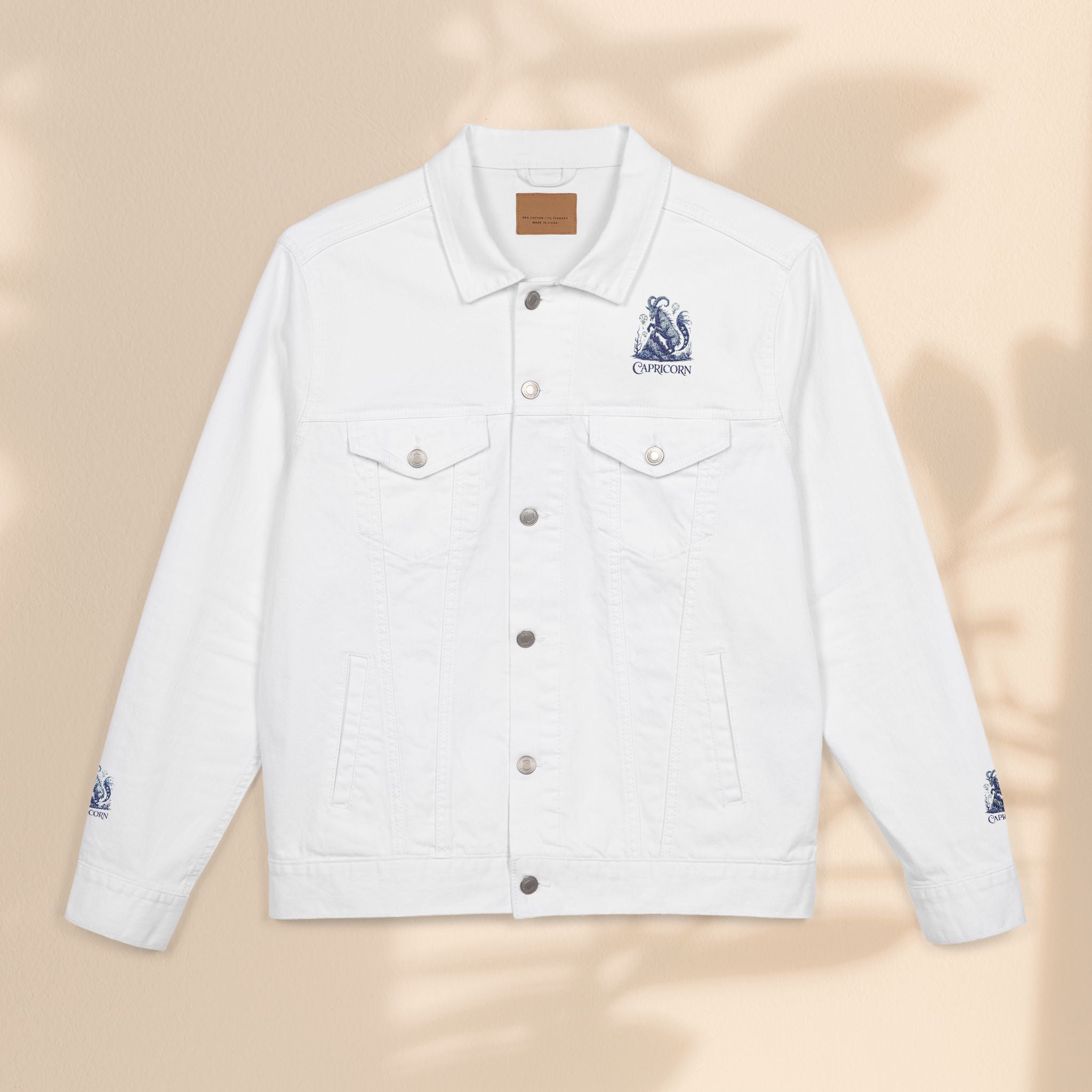Capricorn Embroidery Denim Jacket – Trendy Zodiac Gift
