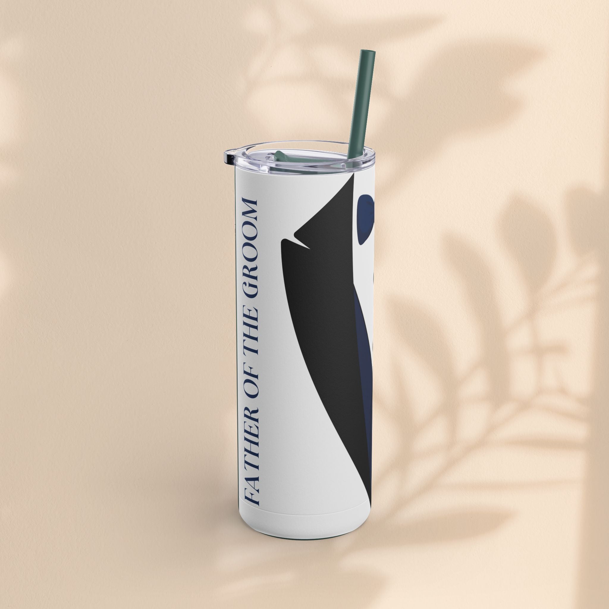 Father of the Groom Tumbler, Stylish Wedding Drinkware, Groomsmen Gift, Matte Skinny Tumbler, Personalized Wedding Keepsake