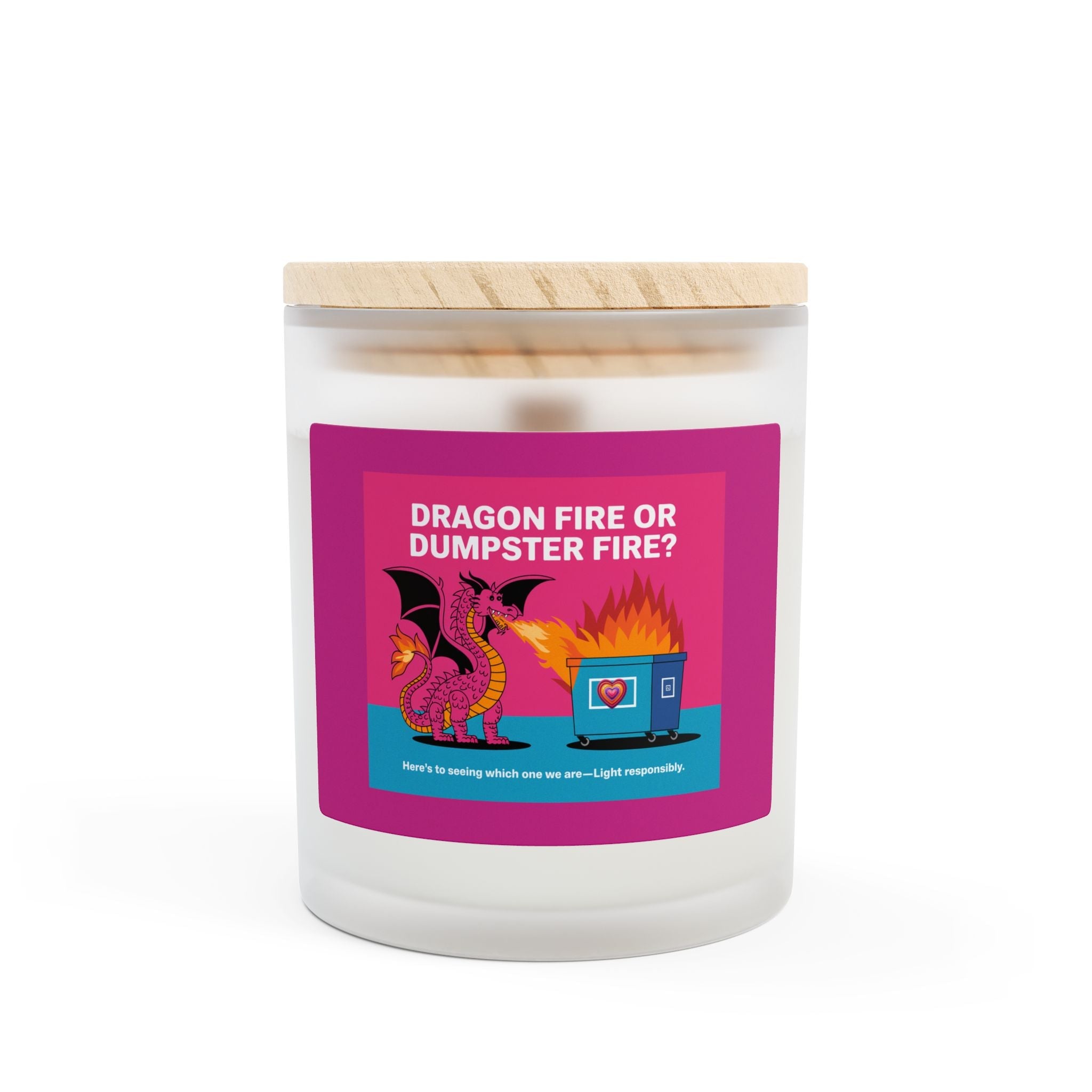 Frosted Glass Candle - Dragon Fire or Dumpster Fire