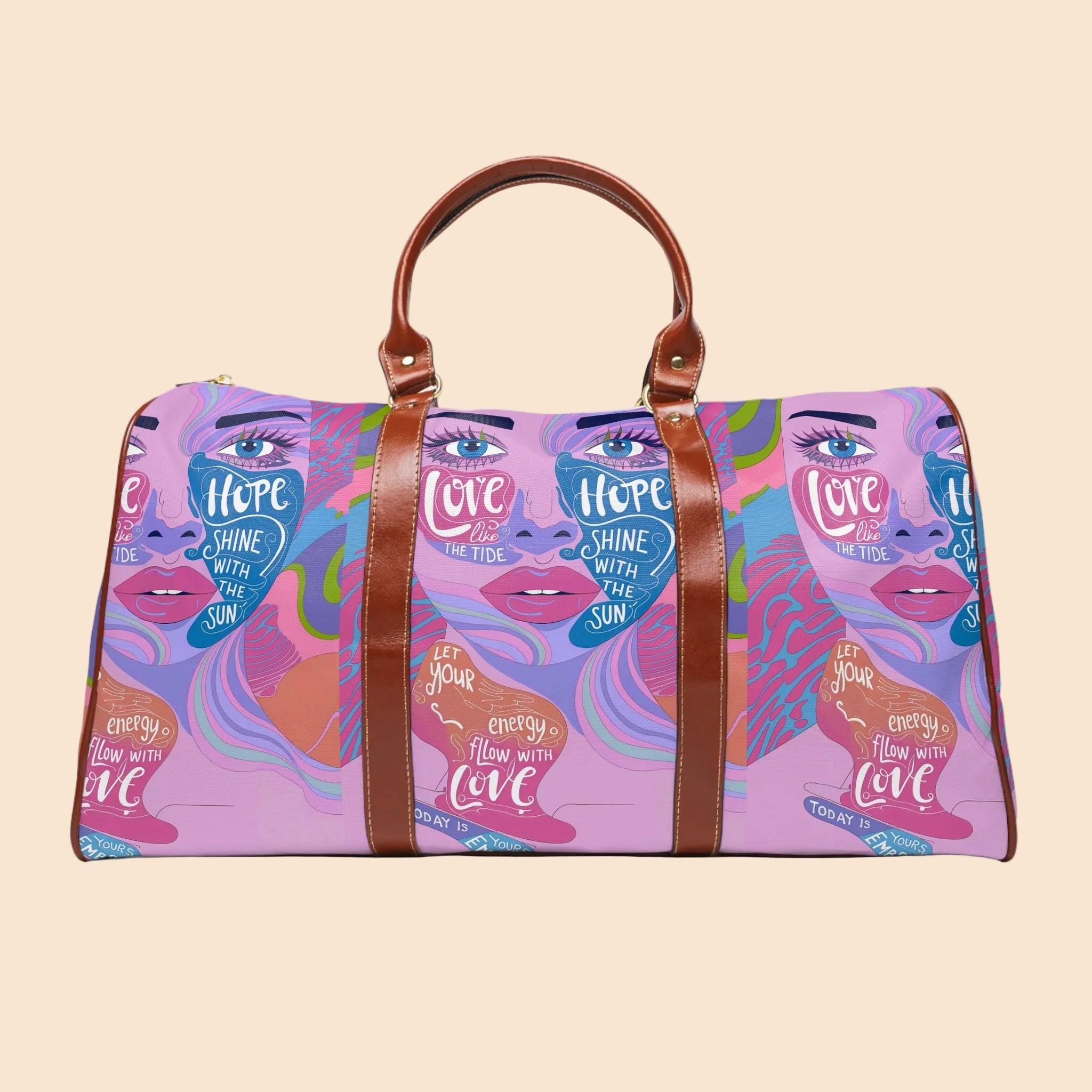 Colorful Art-Inspired Waterproof Travel Bag - Bring Love & Hope on Your Journey!