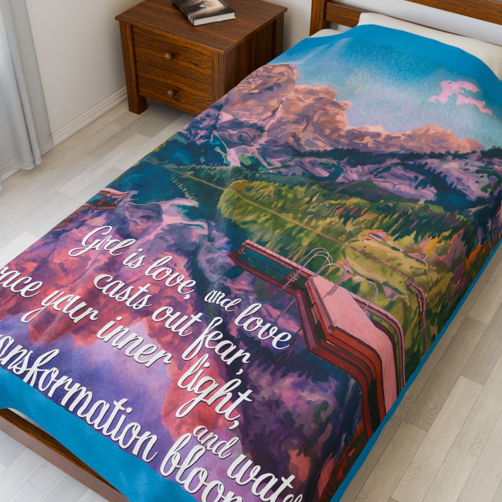 Inspirational Velveteen Plush Blanket – Embrace Your Inner Light