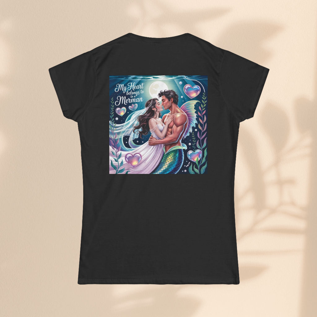Heartfelt Mermaid Graphic Tee, Romantic Shirt, Beach Lover Gift, Summer Fashion, Ocean-Themed Apparel, Anniversary Present, Cute Top