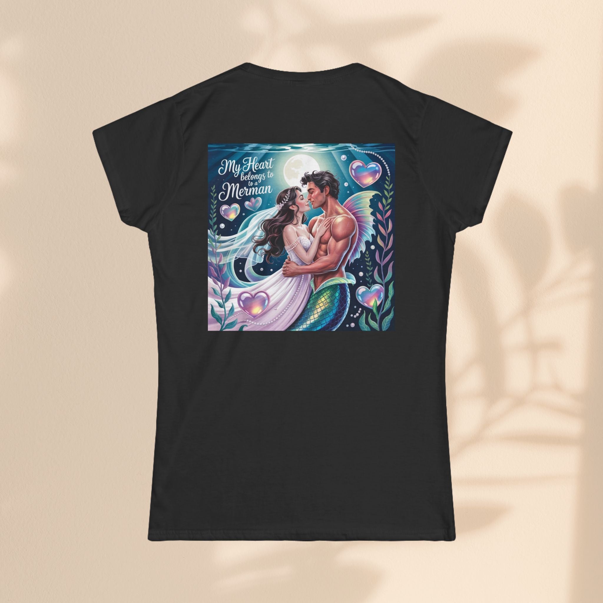 Heartfelt Mermaid Graphic Tee, Romantic Shirt, Beach Lover Gift, Summer Fashion, Ocean-Themed Apparel, Anniversary Present, Cute Top