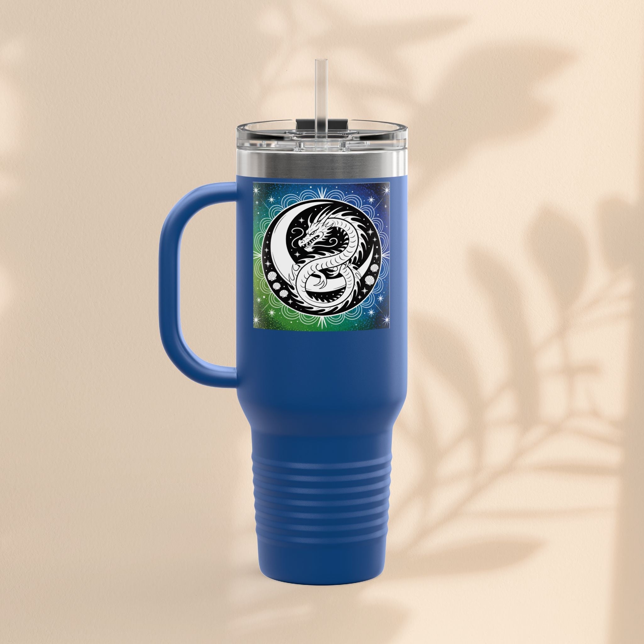 Galaxy Dragon Insulated Travel Mug - 40oz Eco-Friendly Water Bottle, Perfect for Camping, Road Trips, Gifts for Him/Her, Motivational Cup