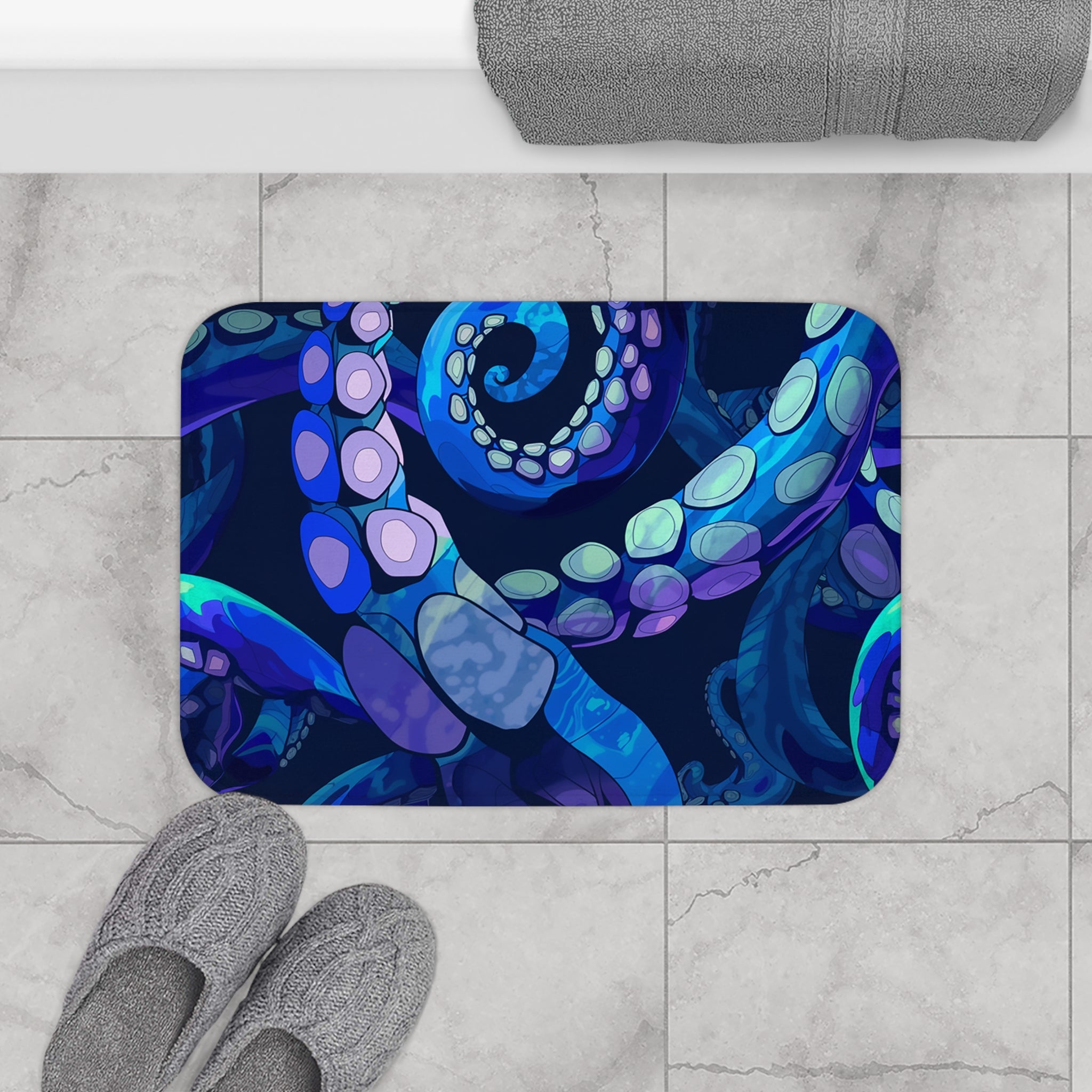Ocean-Inspired Octopus Delight Bath Mat with Tentacle Design