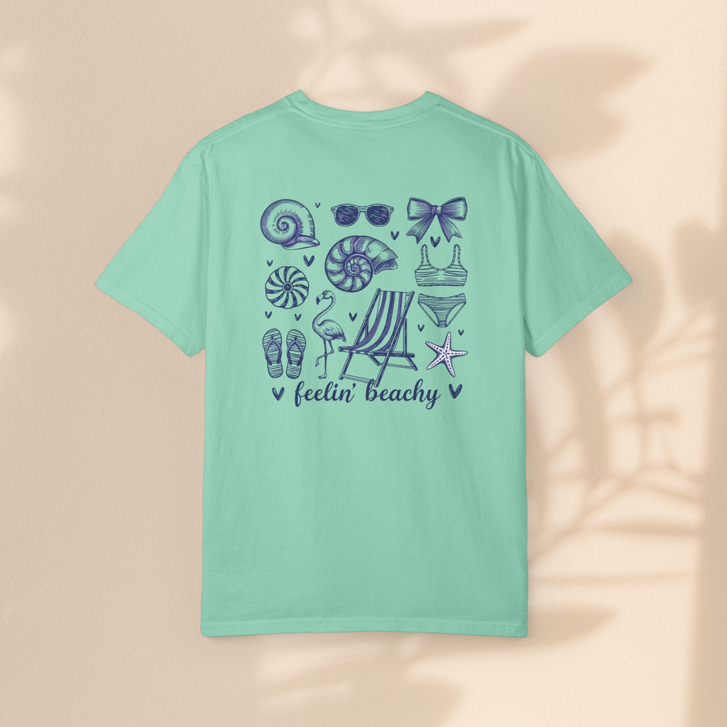 Beach Vibes Unisex Garment-Dyed T-shirt - ‘Feelin' Beachy’ Design