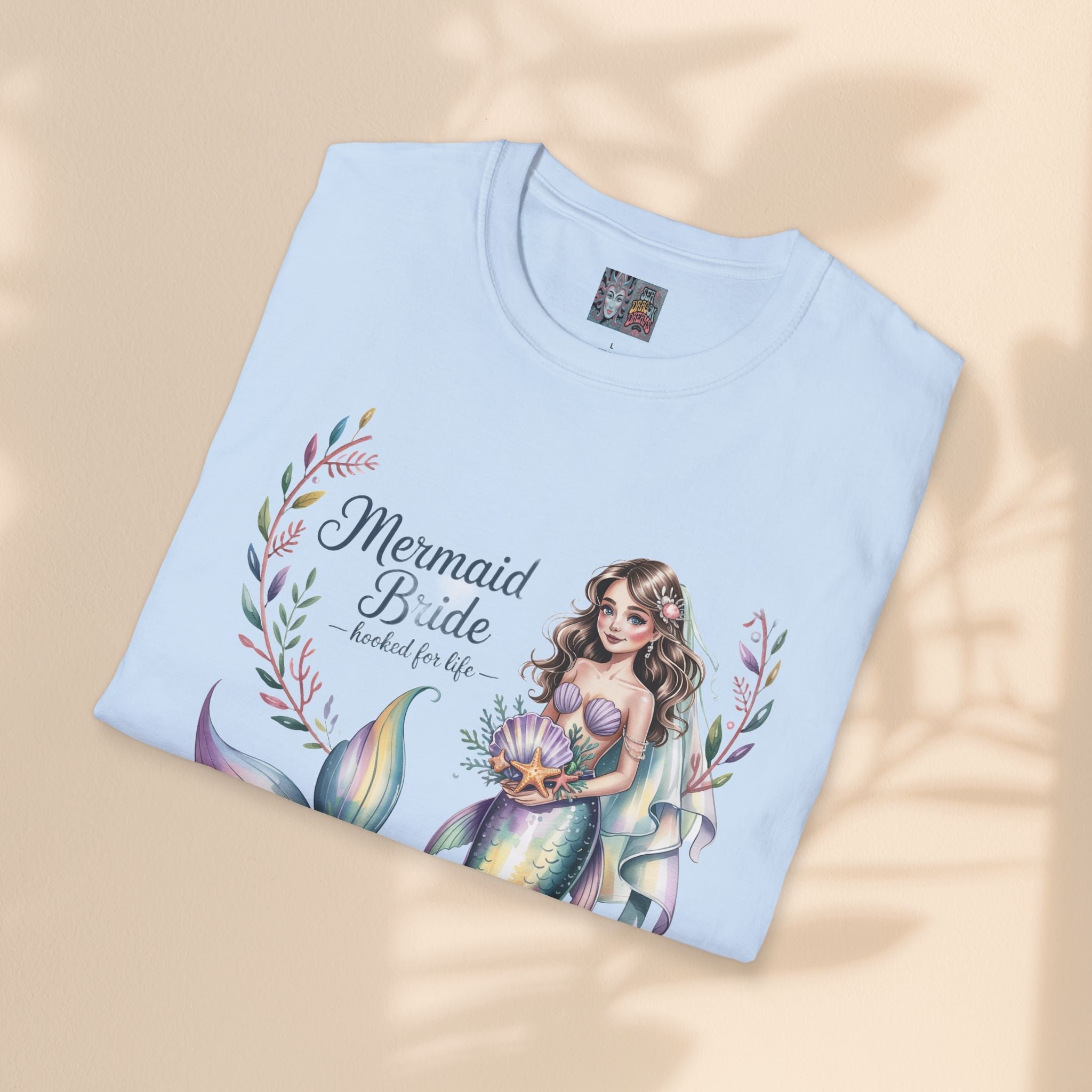 Mermaid Bride T-Shirt, Bridal Party Shirt, Destination Wedding Attire, Beach Wedding Gift, Under the Sea Themed Shirt