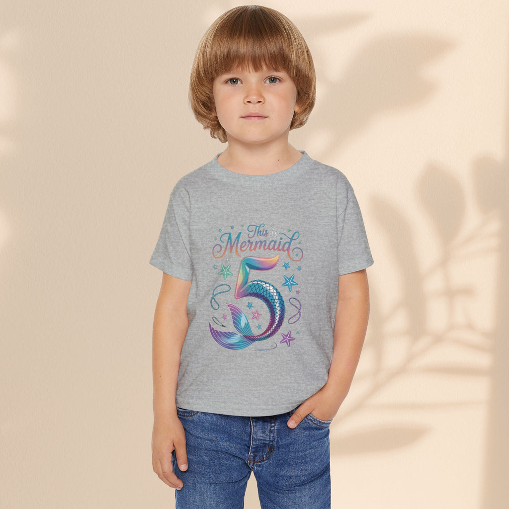 5 year old Mermaid Birthday Toddler T-shirt, Magical Mermaid Tee