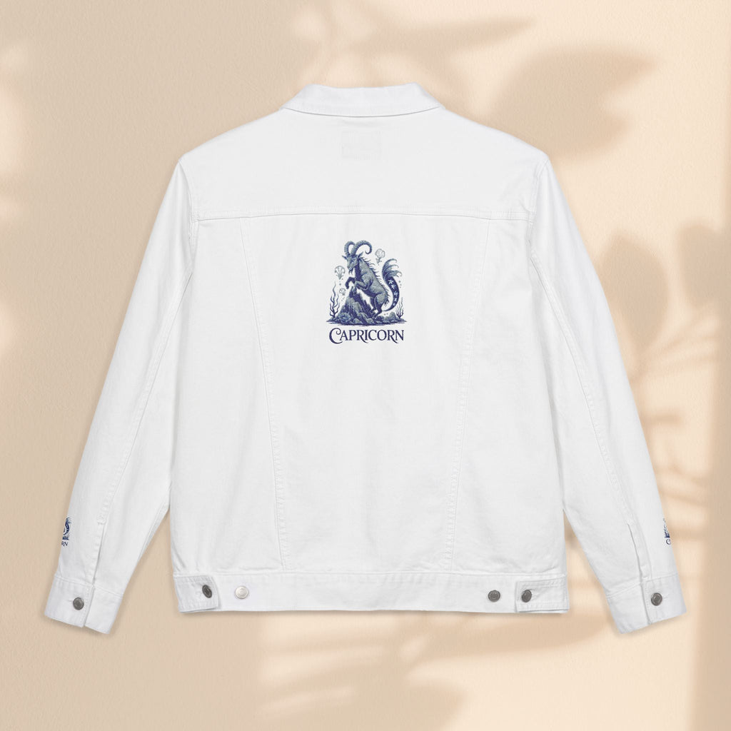 Capricorn Embroidery Denim Jacket – Trendy Zodiac Gift
