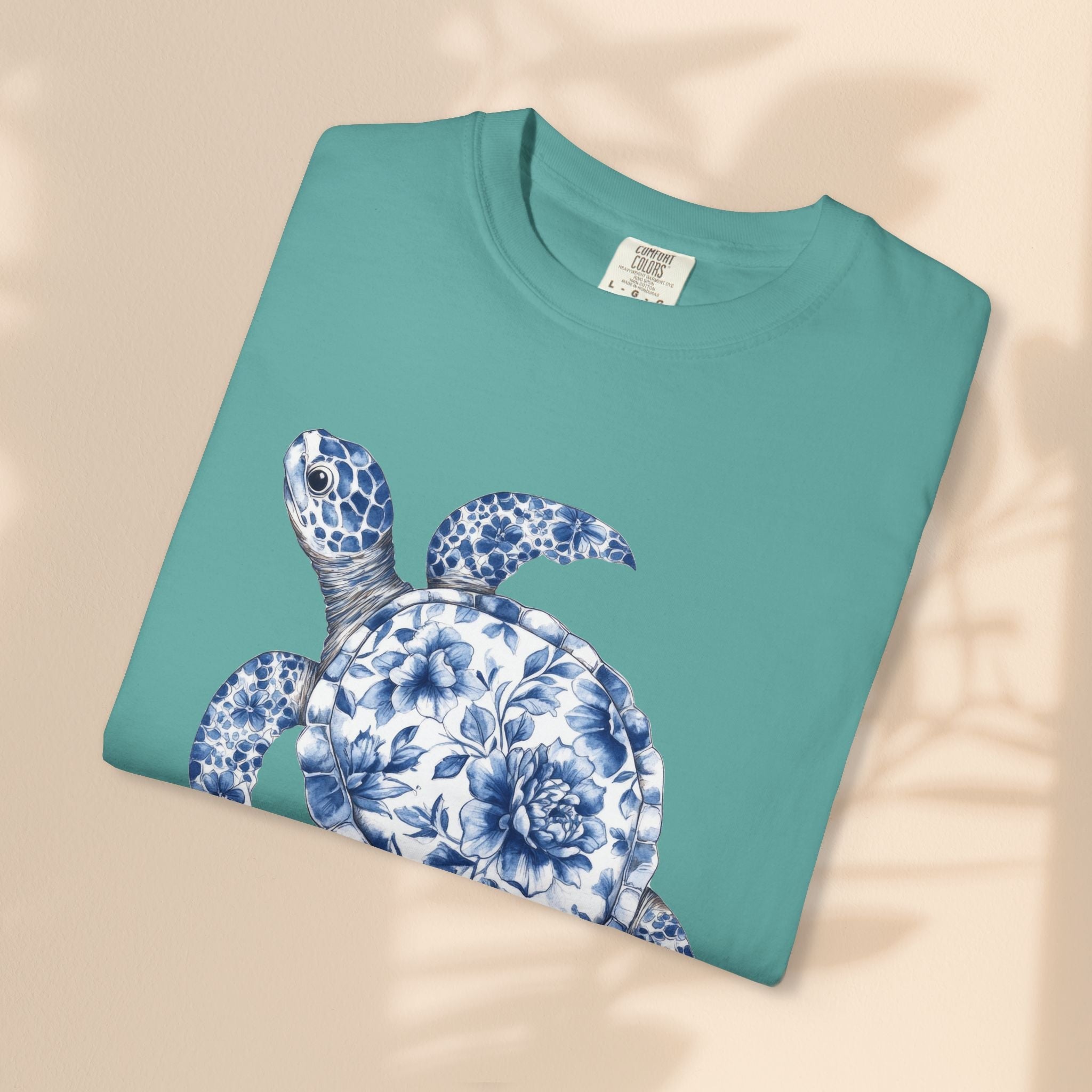 Blue Toile Turtle Unisex T-Shirt - Eco-Friendly Summer Style
