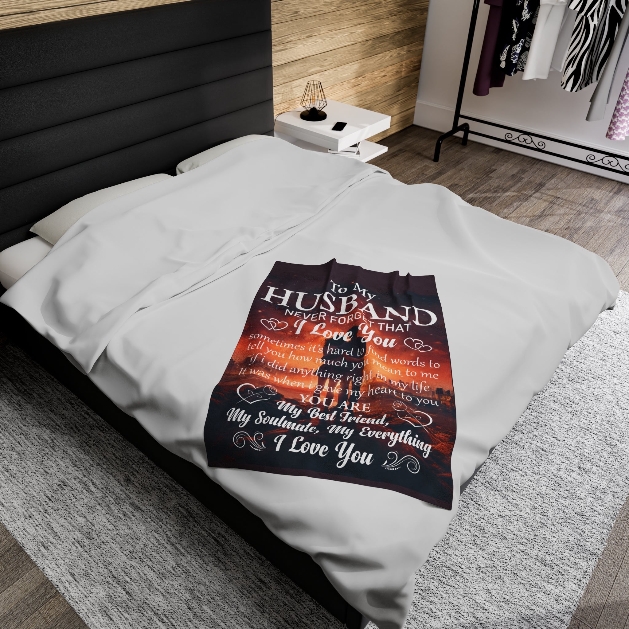 Husband Blanket Gift – Velveteen Plush | Romantic Gift for Husband from Wife