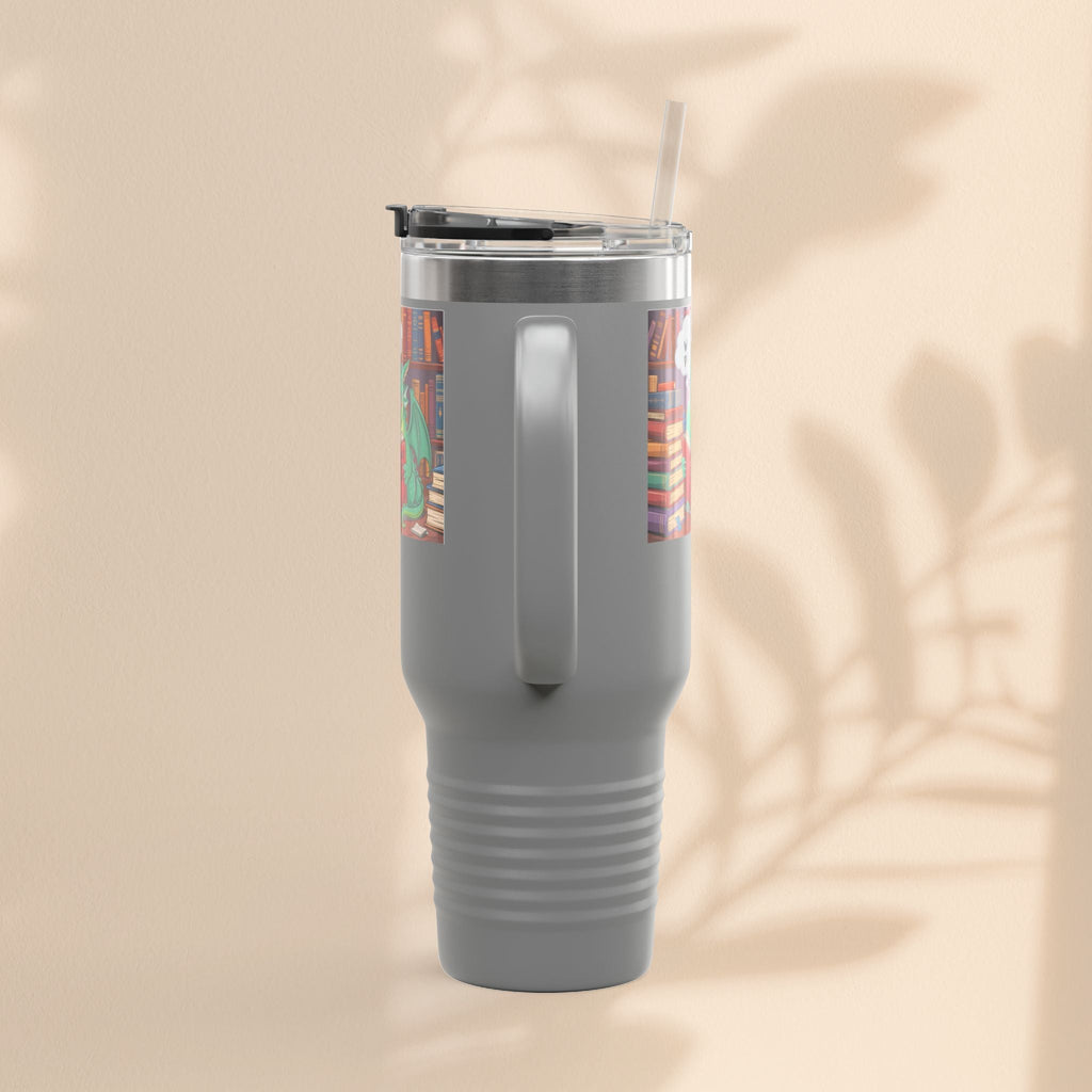 Colorful Insulated Travel Mug, 40oz | How Not To Burn Bridges - It's A Work In Progress - Perfect for Book Lovers, Gifts for Readers