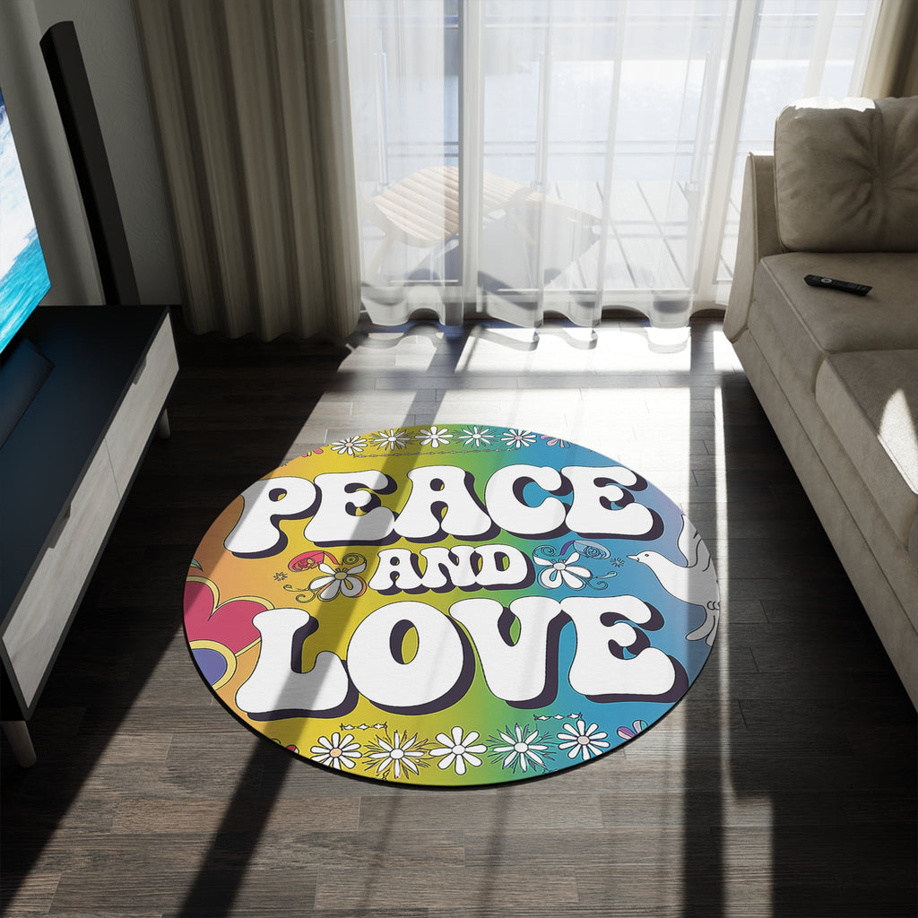 Colorful Peace and Love Rug