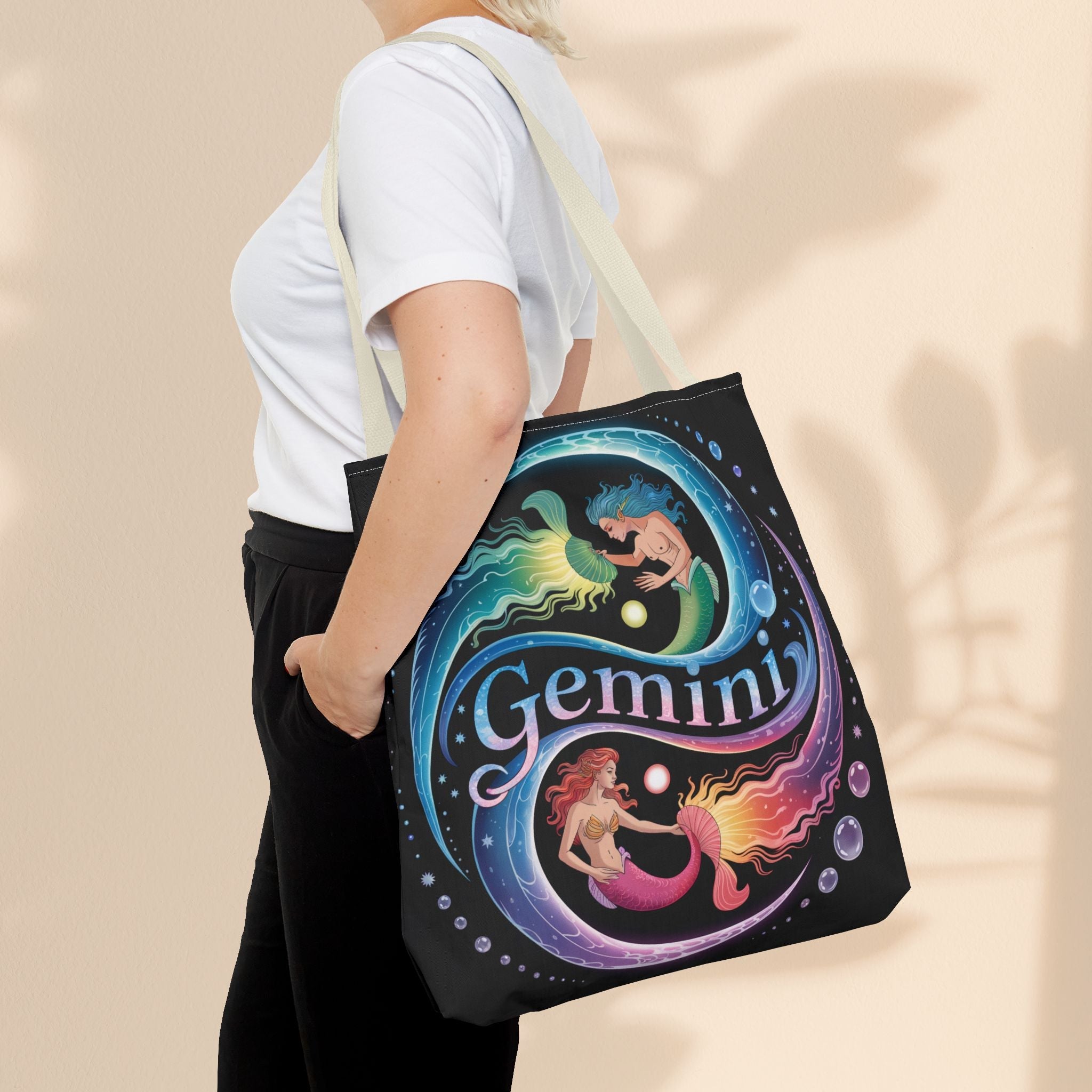 Gemini Zodiac Tote Bag - Colorful Astrology Bag, Gift for Astrology Lovers, AOP Tote for Geminis, Horoscope Design, Birthday Gift