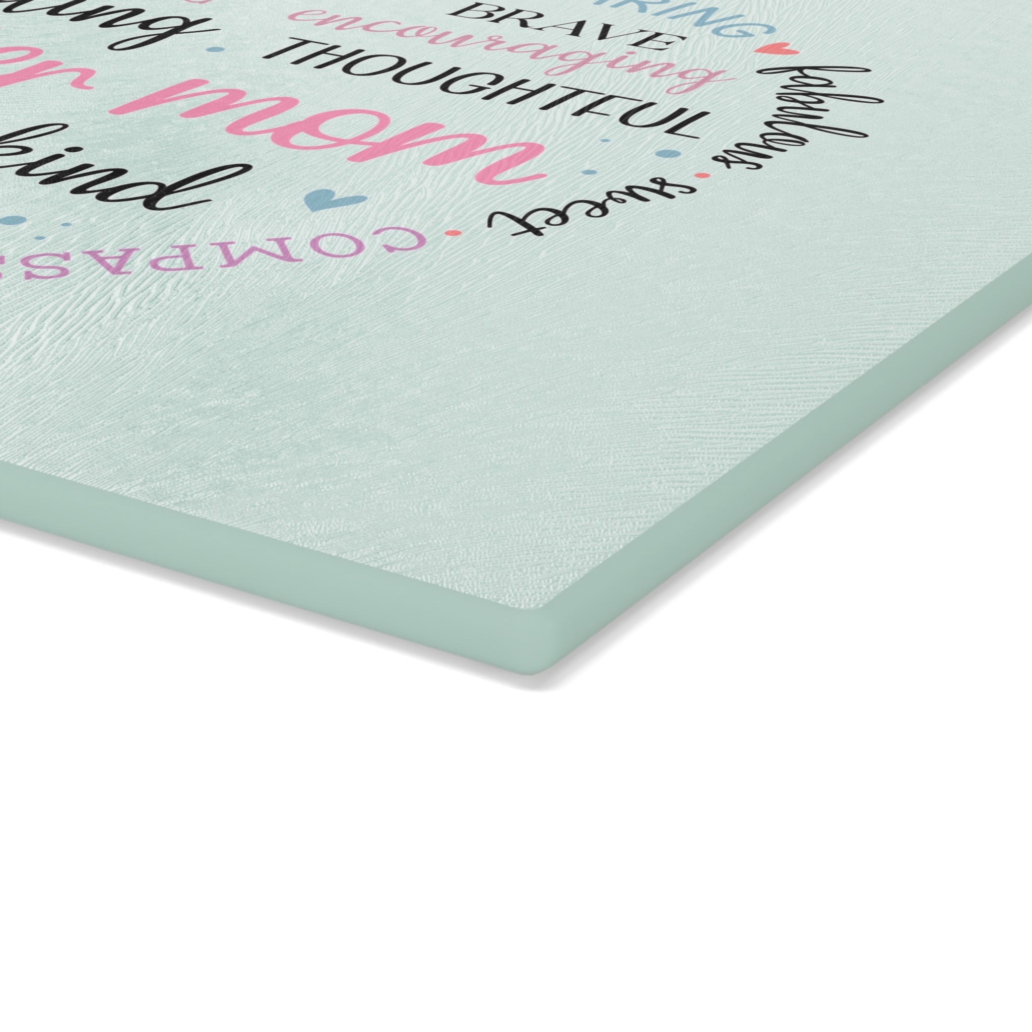 Inspirational Foster Mom Glass Cutting Board – Heart Design