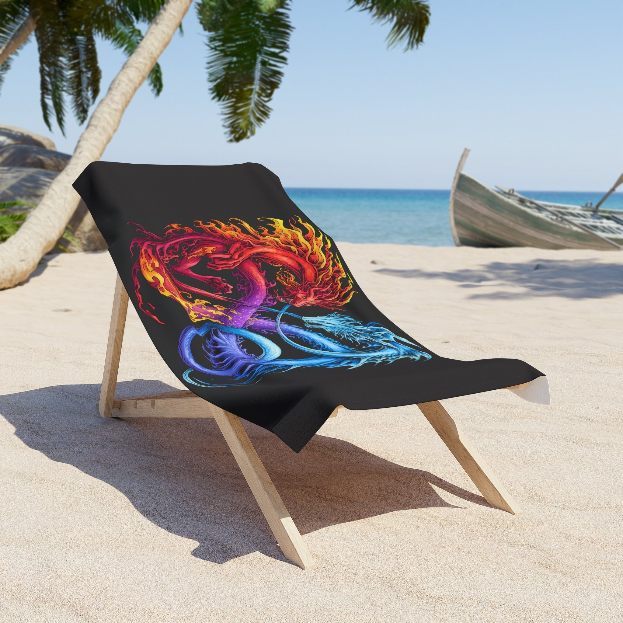 Eternal Dragon Infinity Beach Towel | Summertime Fun, Poolside Accessory, Beach Day Essential, Gift for Dragon Lovers, Beach Decor