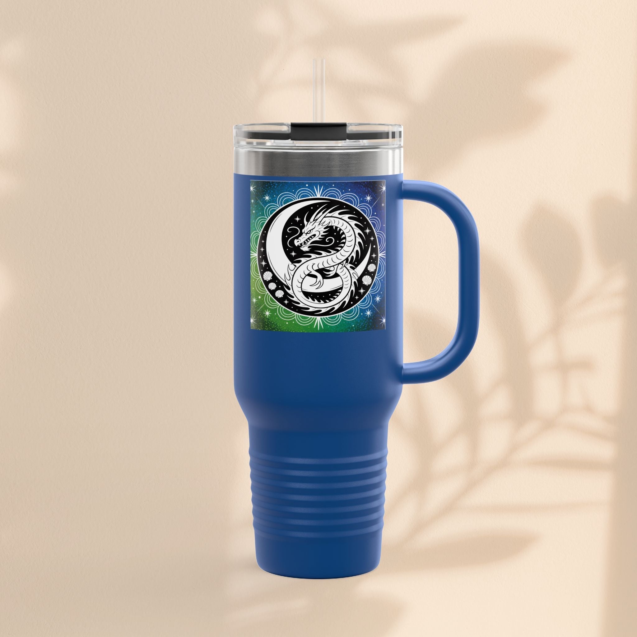 Galaxy Dragon Insulated Travel Mug - 40oz Eco-Friendly Water Bottle, Perfect for Camping, Road Trips, Gifts for Him/Her, Motivational Cup