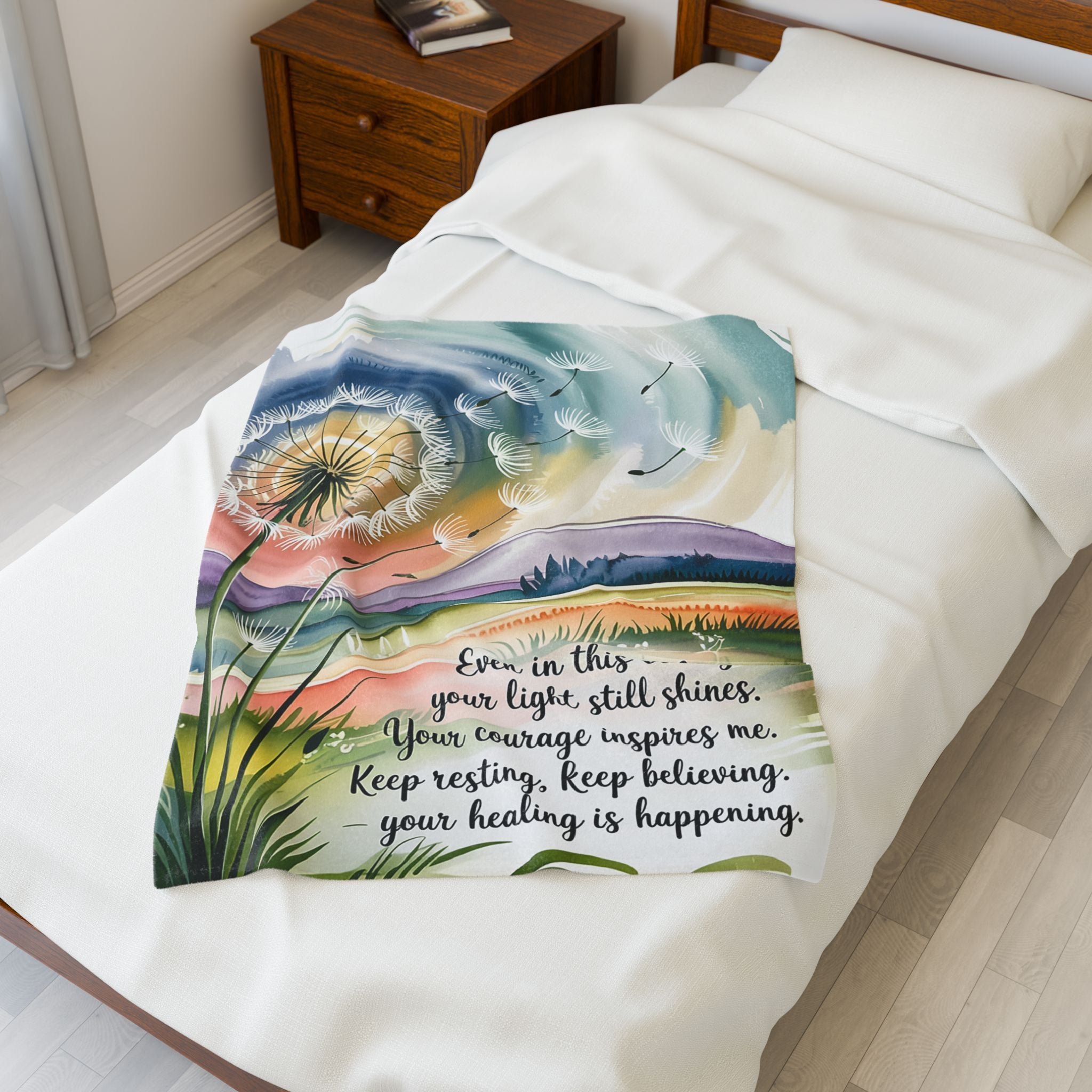 Courage in the Valley - Velveteen Plush Blanket – Your Healing is Happening