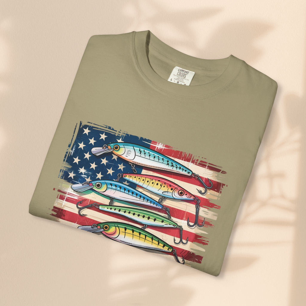 Fishing Enthusiast T-Shirt, Patriotic Angler Tee
