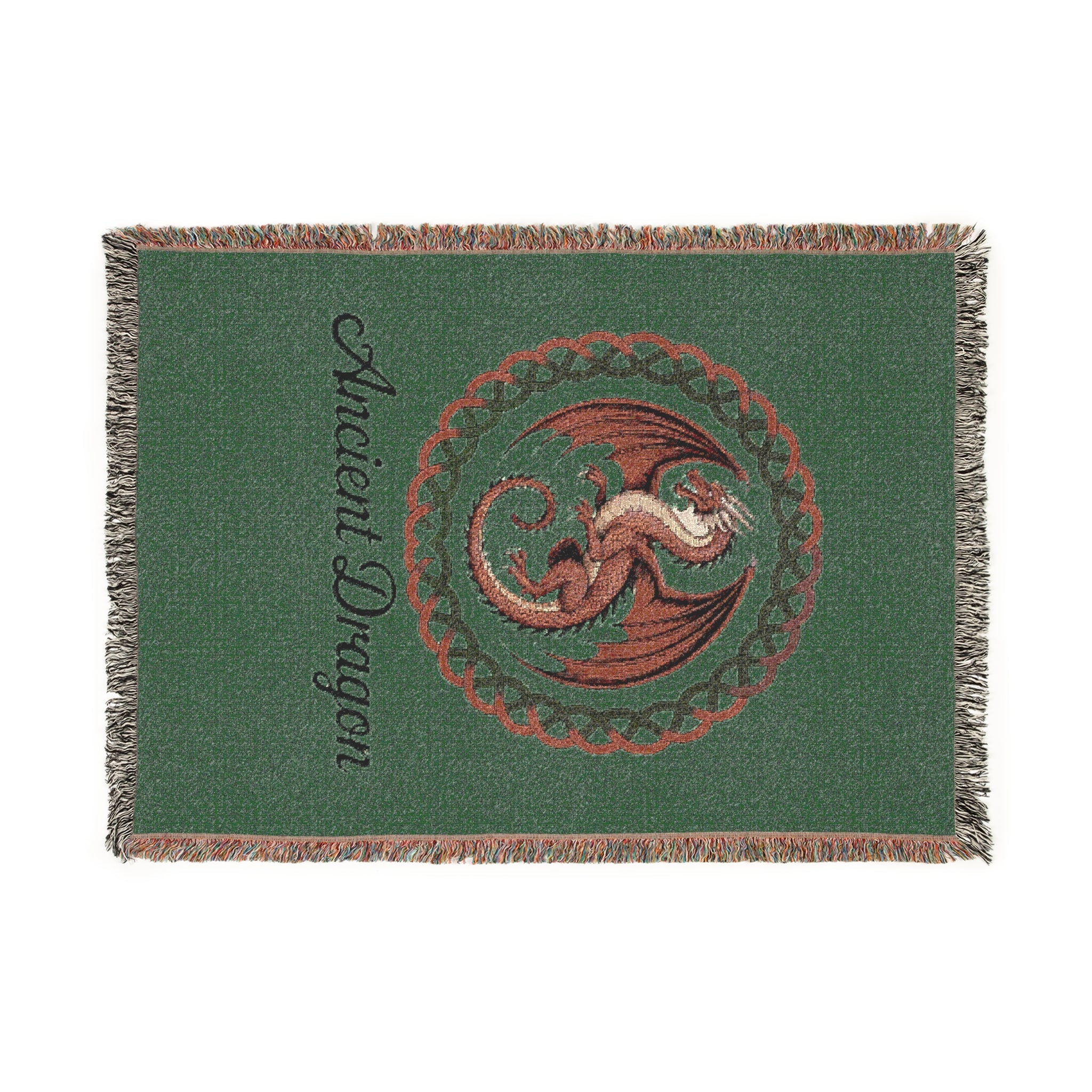 Ancient Dragon Woven Blanket – Cozy Mythical Throw, Fantasy Home Décor
