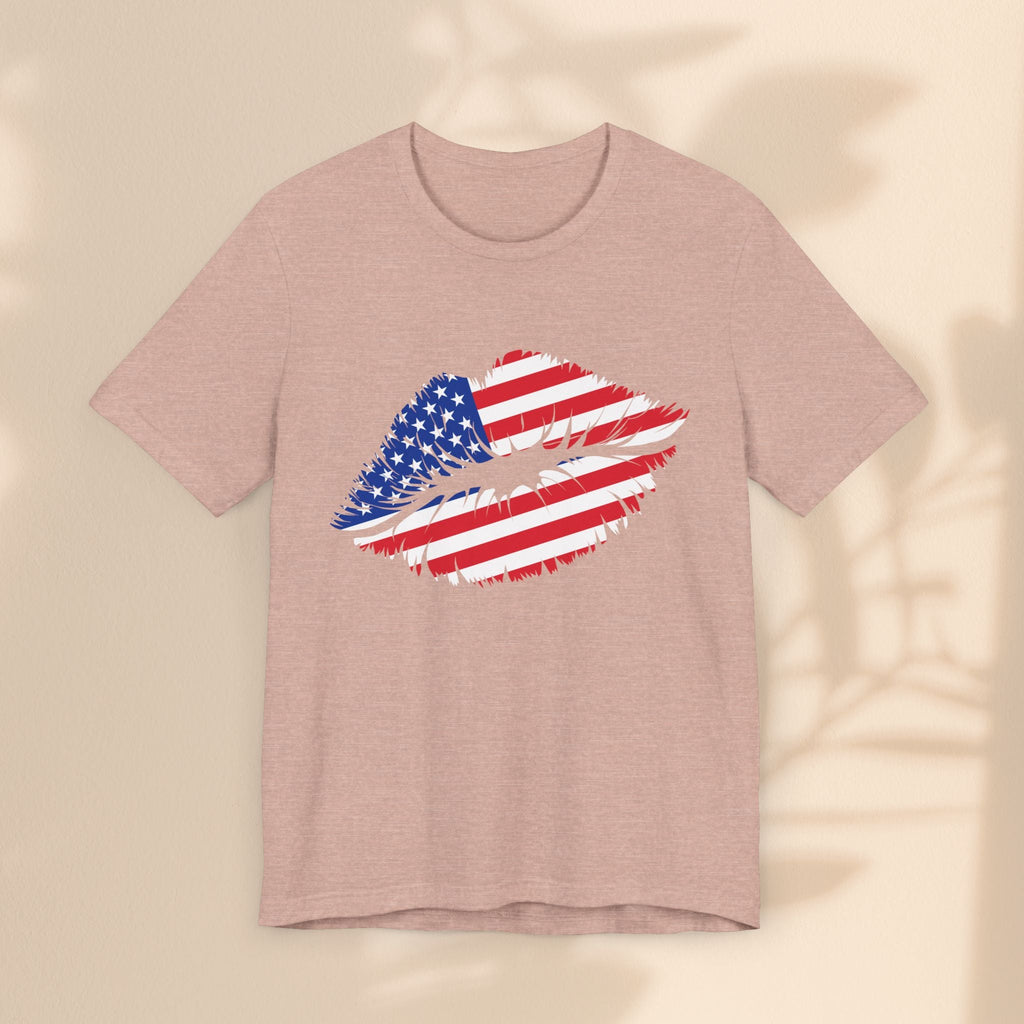Patriotic Lip Print Tee, Unisex T-Shirt,