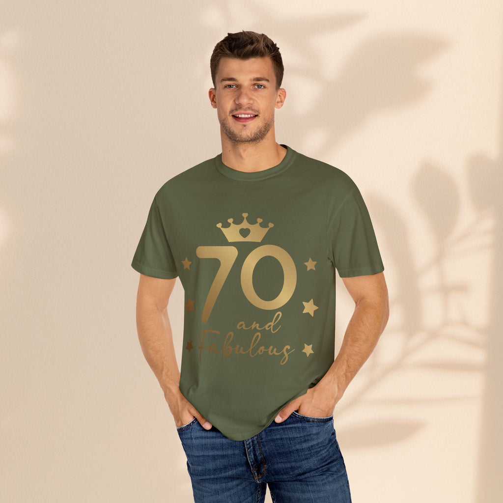 70 and Fabulous Unisex Garment-Dyed T-shirt | Birthday Celebration Tee, Gift for 70th Birthday, Vintage Style Shirt, Fun Party Wear, [...]