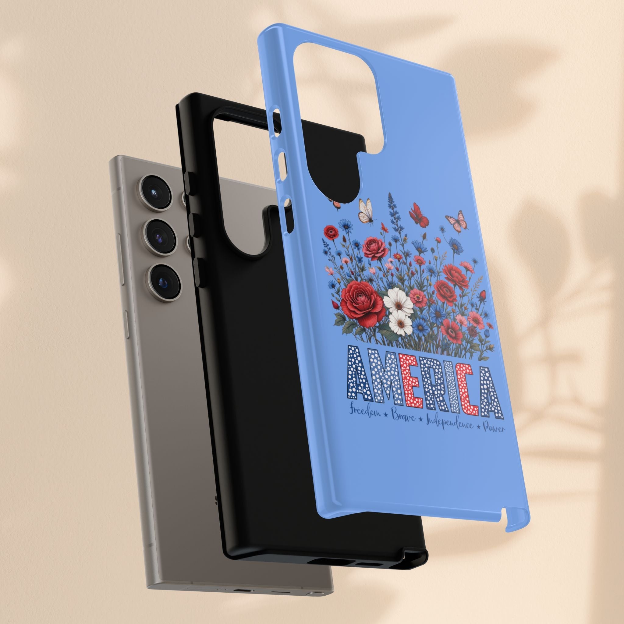 Floral America Phone Case - Tough Cases for Style & Protection
