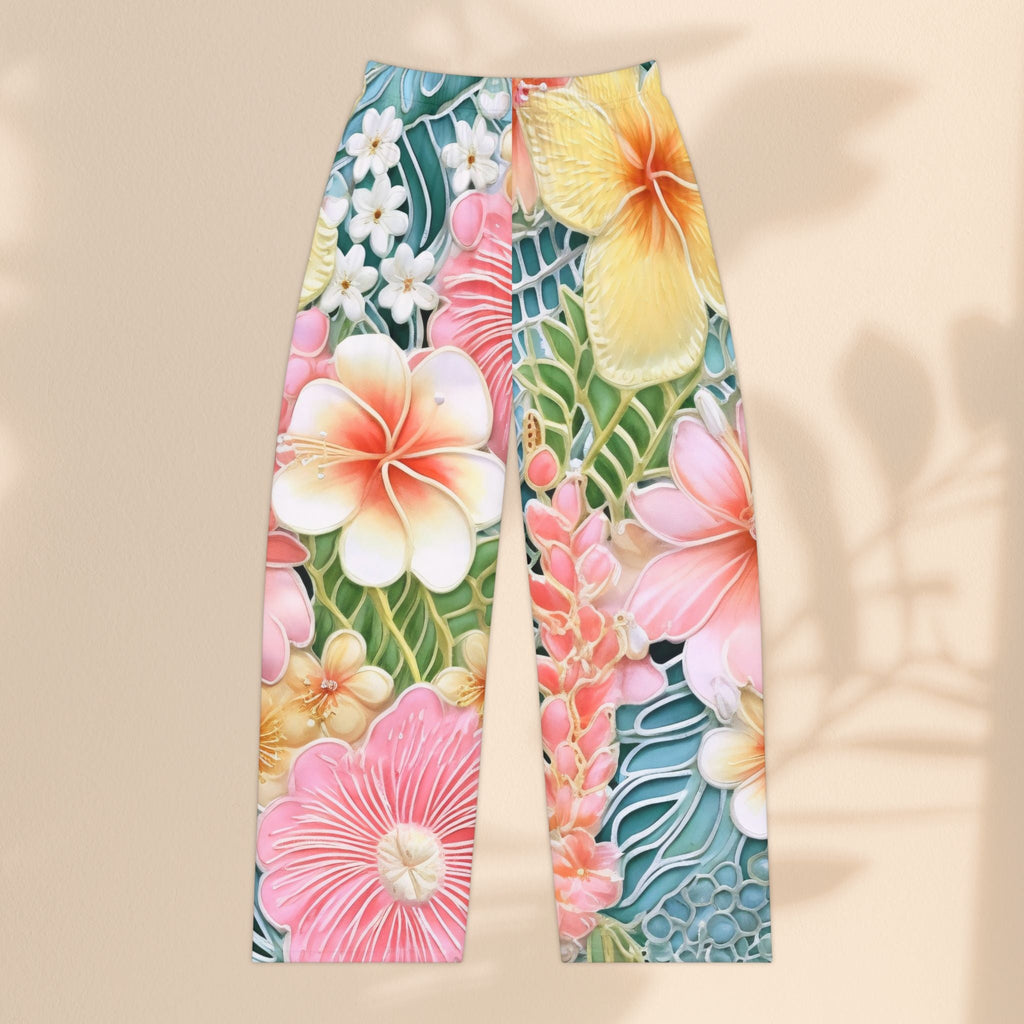 Hawaii Floral Women's Pajama Pants, Comfortable Sleepwear, Relaxation Clothing, Tropical Loungewear, Gift for Her, Summer Nightwear