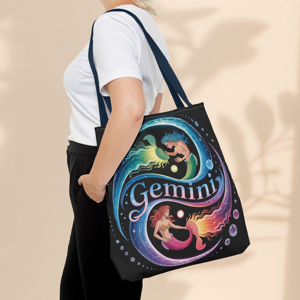 Gemini Zodiac Tote Bag - Colorful Astrology Bag, Gift for Astrology Lovers, AOP Tote for Geminis, Horoscope Design, Birthday Gift