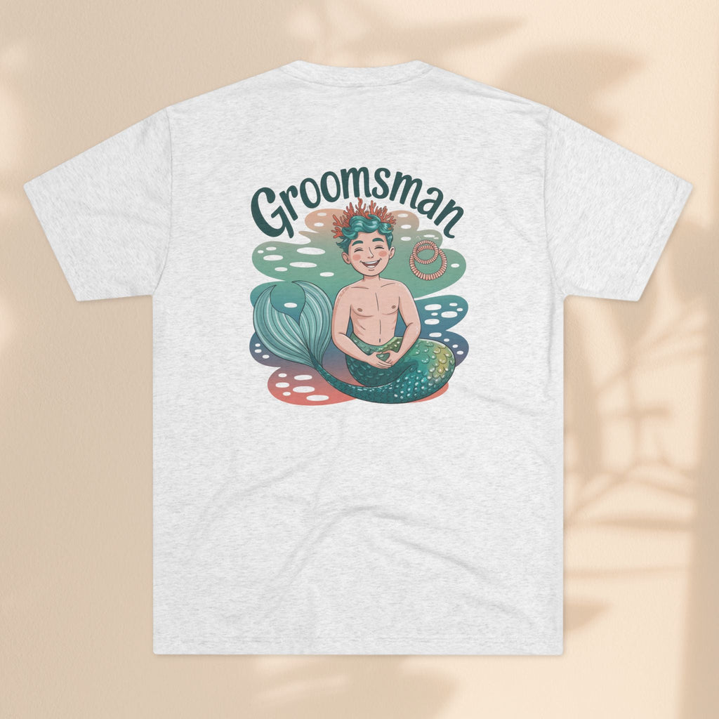 Merman Groomsman Tee, Fun Wedding Shirt, Unisex Crew Neck, Bachelorette Party Gift, Nautical Theme Apparel