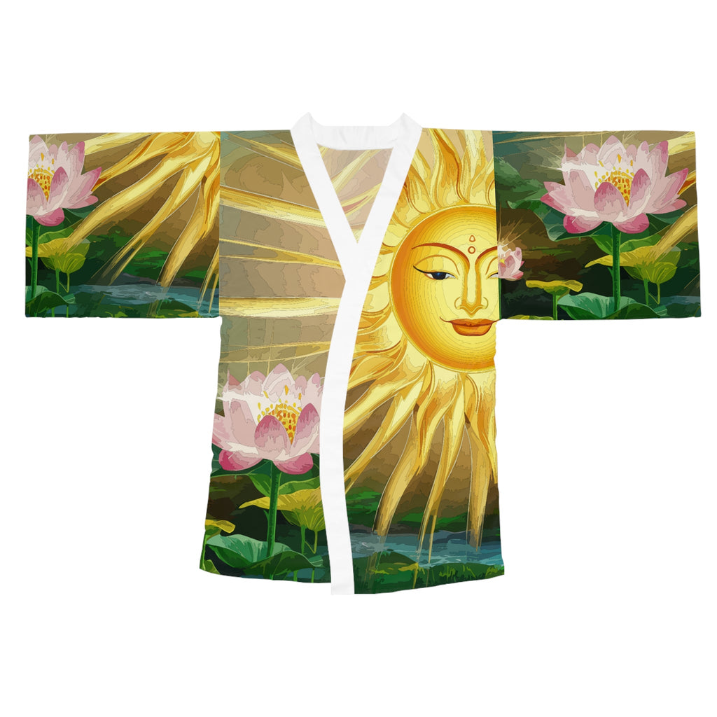 Long Sleeve Kimono Robe - Lotus Sun