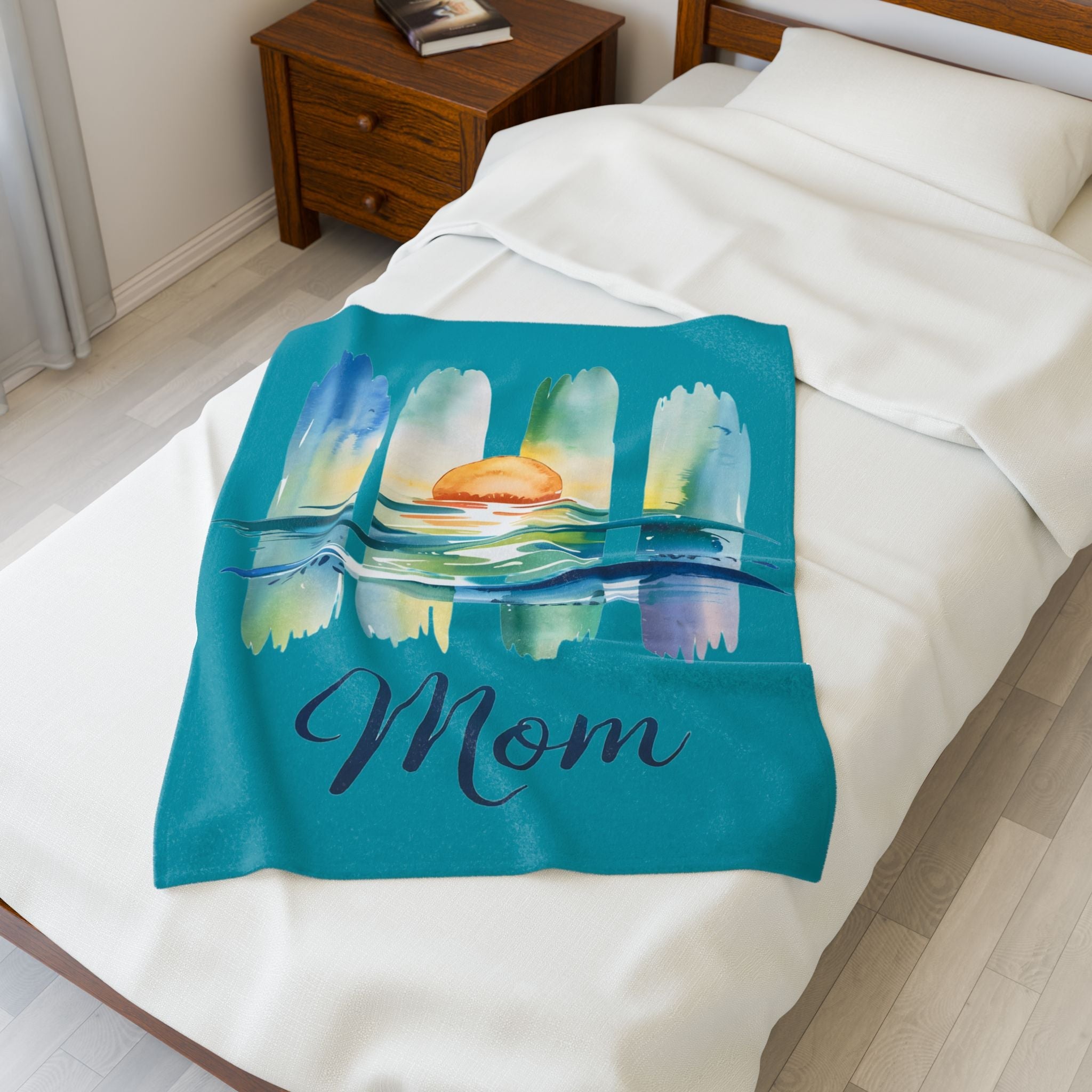 Ocean Loving Mom Velveteen Plush Blanket – A Hug from the Sea
