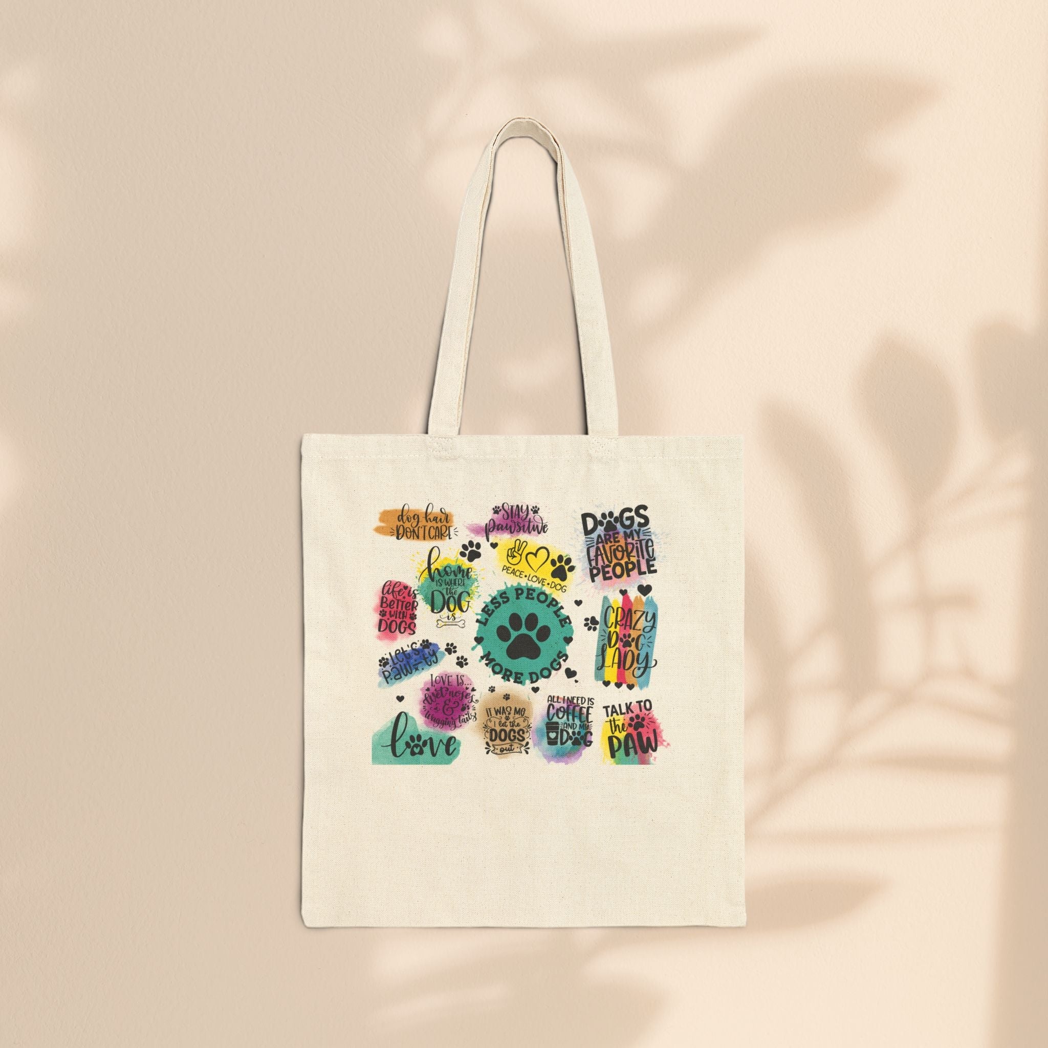 Cotton Canvas Tote Bag - Dogs Are My Favorite People