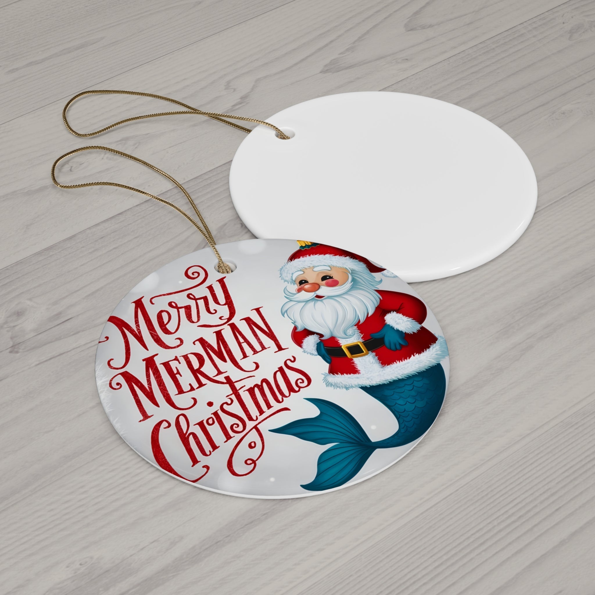 Ceramic Ornament - Merry Merman Christmas