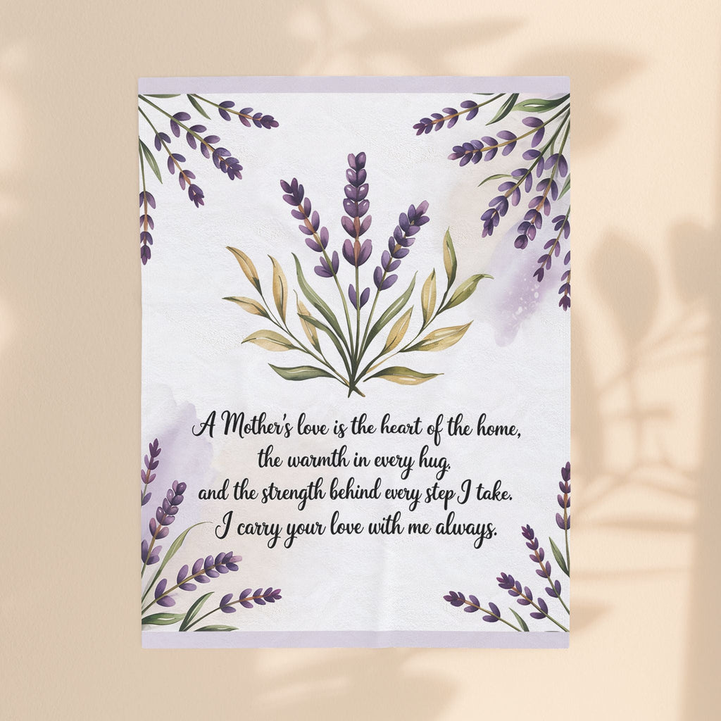 Lavender Floral Plush Blanket – "A Mother’s Love"