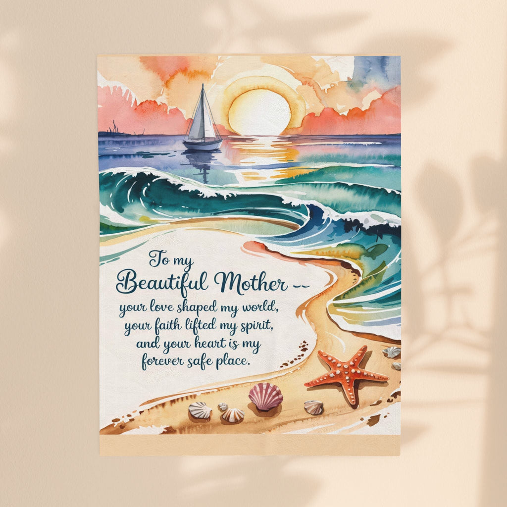 Beautiful Mother -  Velveteen Plush Blanket for Moms - Perfect Gift for Mother's Day