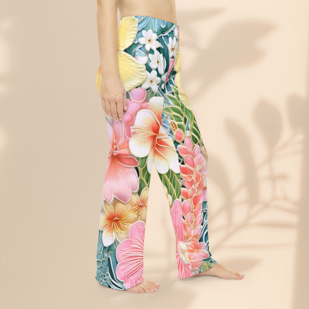 Hawaii Floral Women's Pajama Pants, Comfortable Sleepwear, Relaxation Clothing, Tropical Loungewear, Gift for Her, Summer Nightwear