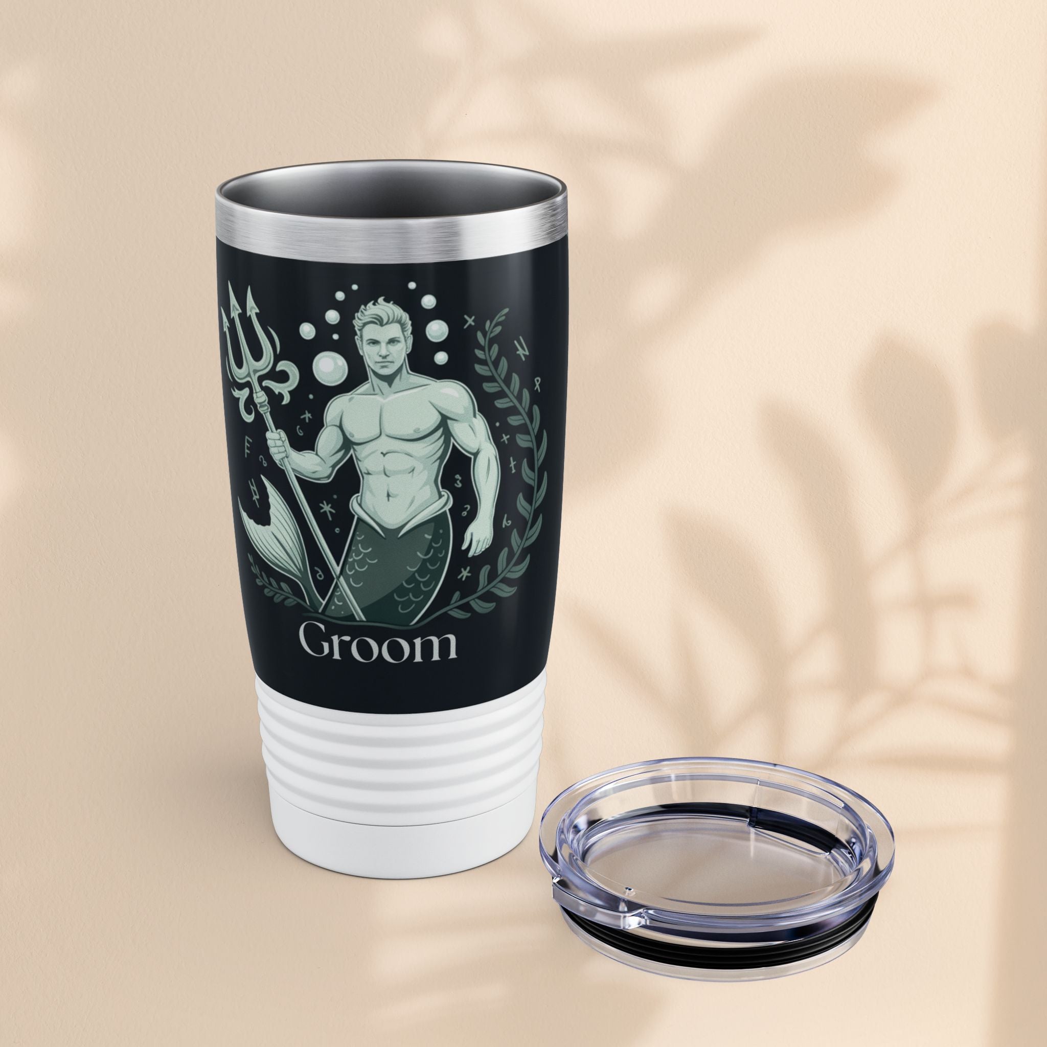 Groom Merman Tumbler, 20oz | Perfect for Weddings, Groomsmen Gift, Nautical Theme, Beach Parties, Engagement Celebrations