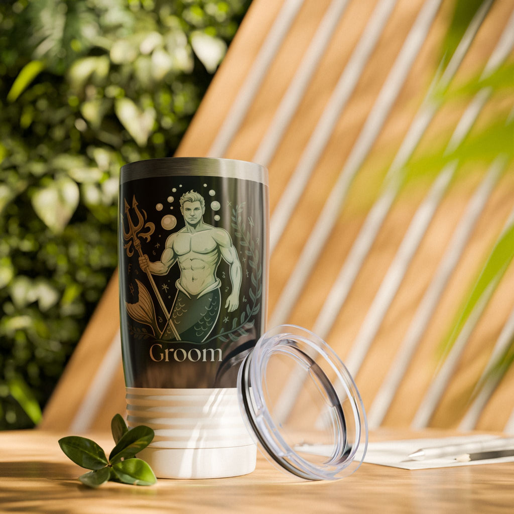 Groom Merman Tumbler, 20oz | Perfect for Weddings, Groomsmen Gift, Nautical Theme, Beach Parties, Engagement Celebrations