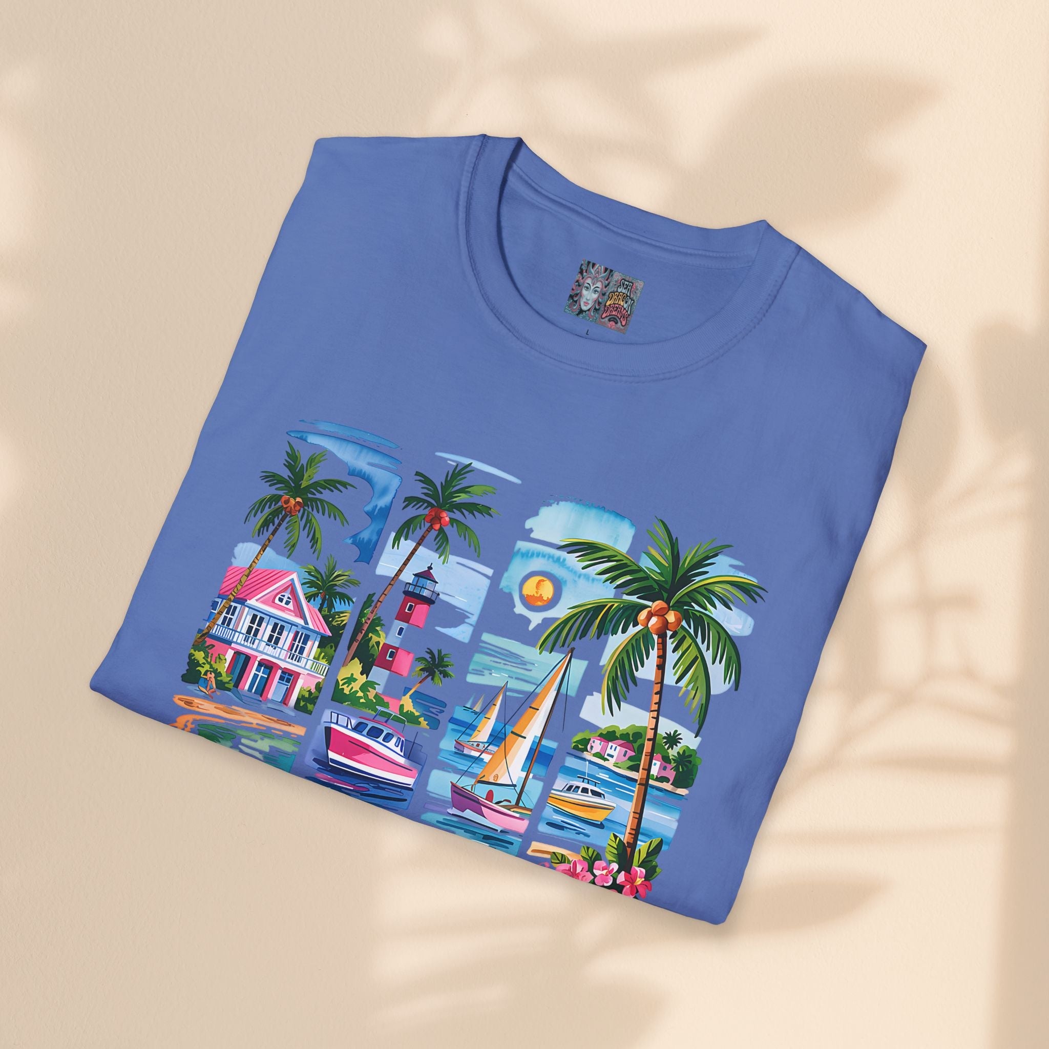 Brush Stroke Salty Soul Unisex Softstyle T-Shirt - Tropical Vibe Tee for Beach Lovers