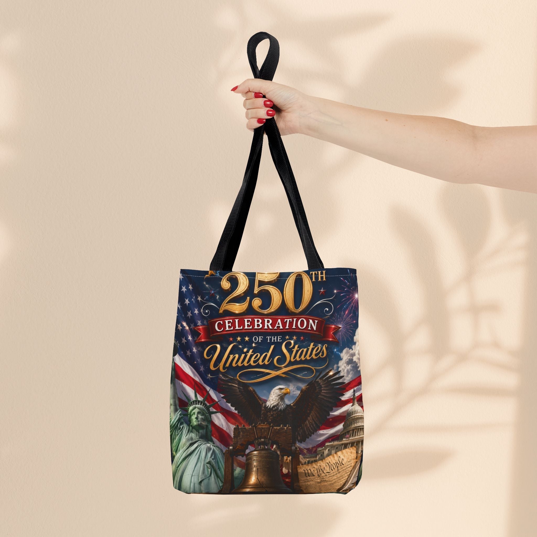 Patriotic American Flag & Eagle Tote Bag — 250th United States Celebration
