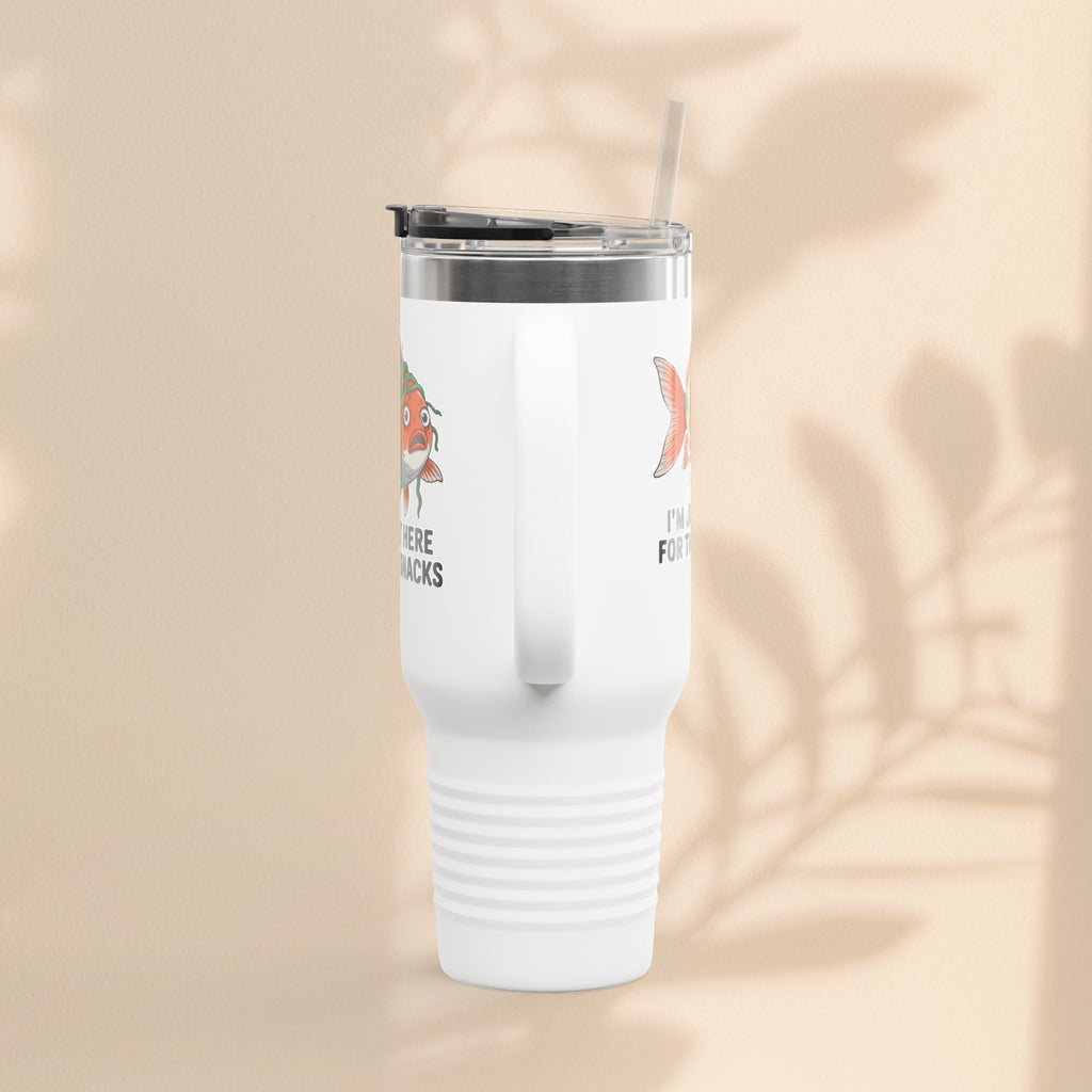 Funny Insulated Travel tumbler - 40oz, Snack Lover Gift, Fish Design Mug, Personalized Gifts for Him