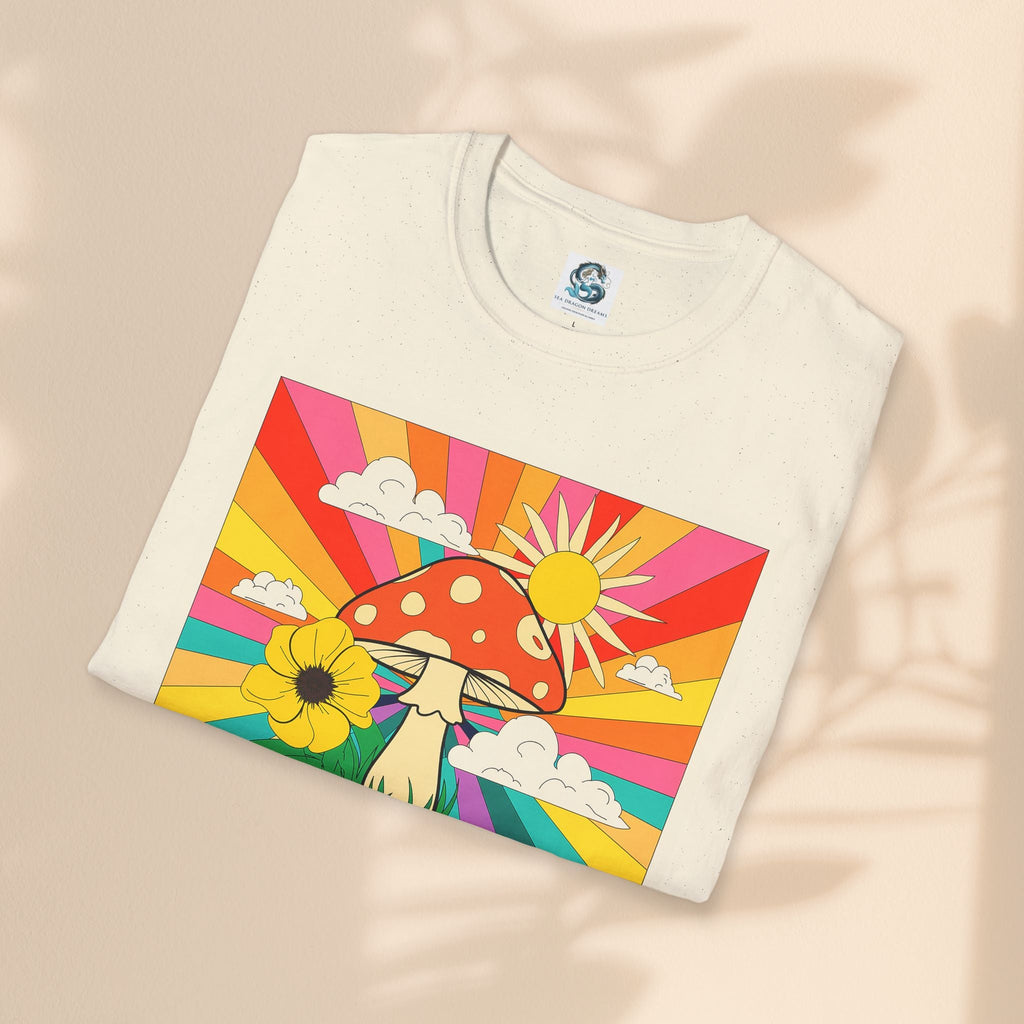 Feeling Groovy Unisex T-Shirt - Retro Mushroom Design
