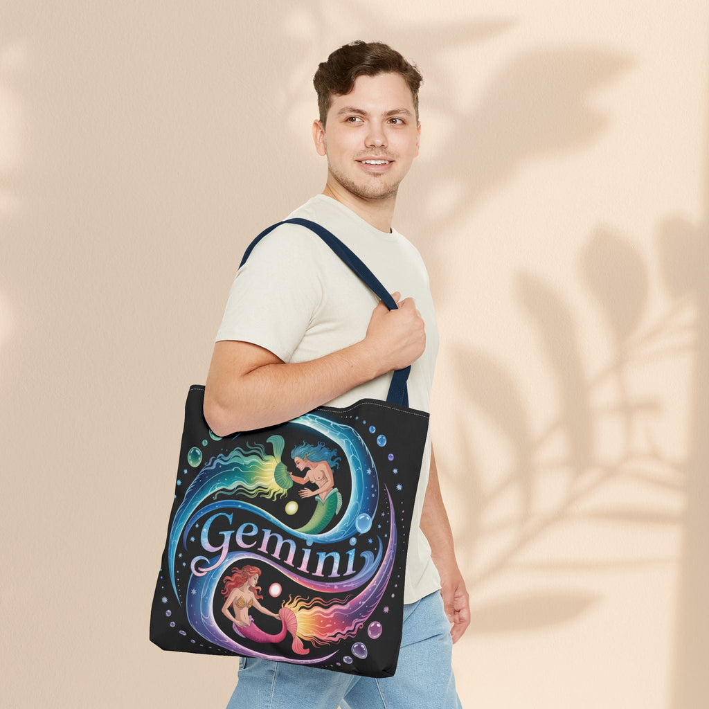 Gemini Zodiac Tote Bag - Colorful Astrology Bag, Gift for Astrology Lovers, AOP Tote for Geminis, Horoscope Design, Birthday Gift