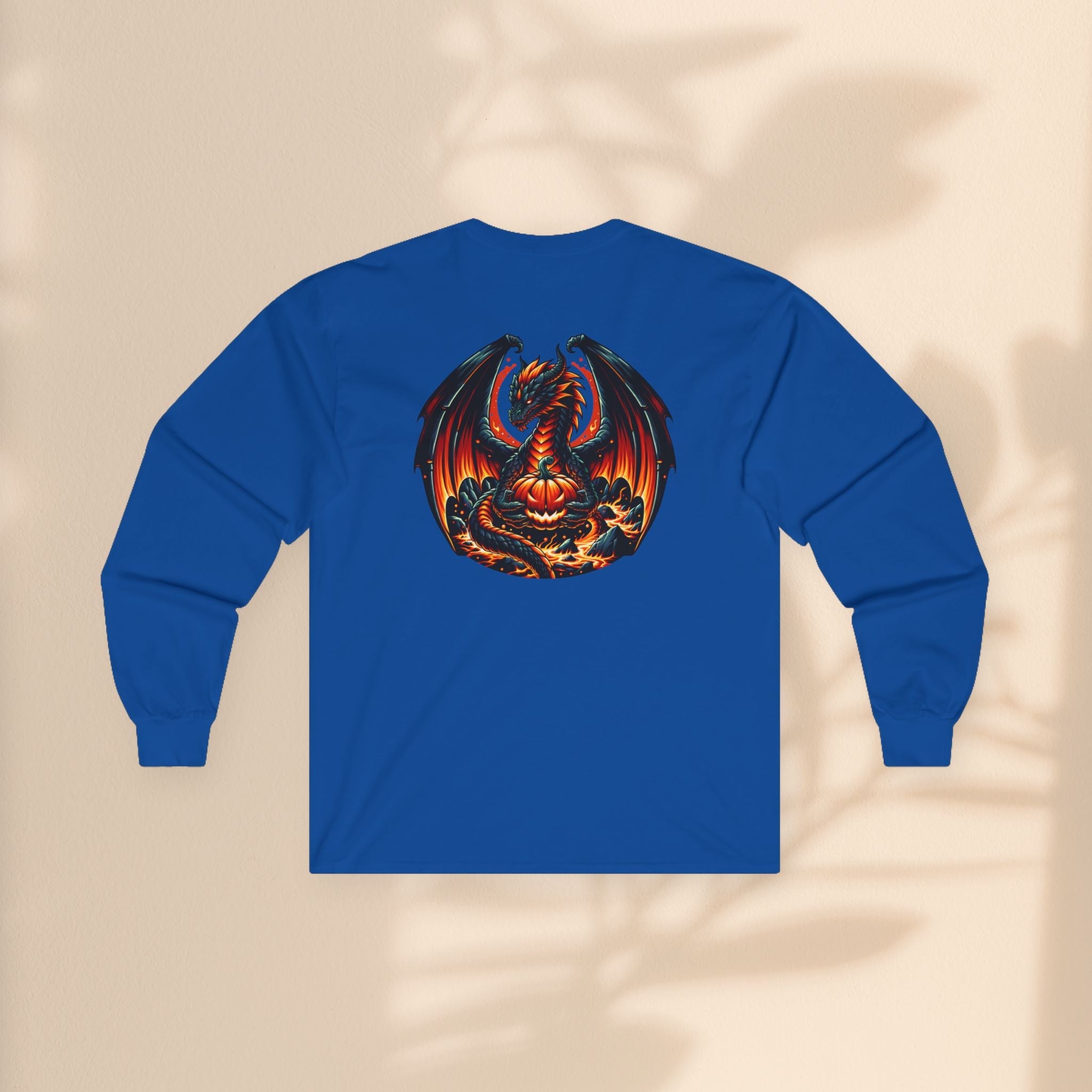 Dragon Emblem Unisex Long Sleeve Tee – Casual Fantasy Graphic Shirt for Halloween & Geek Culture