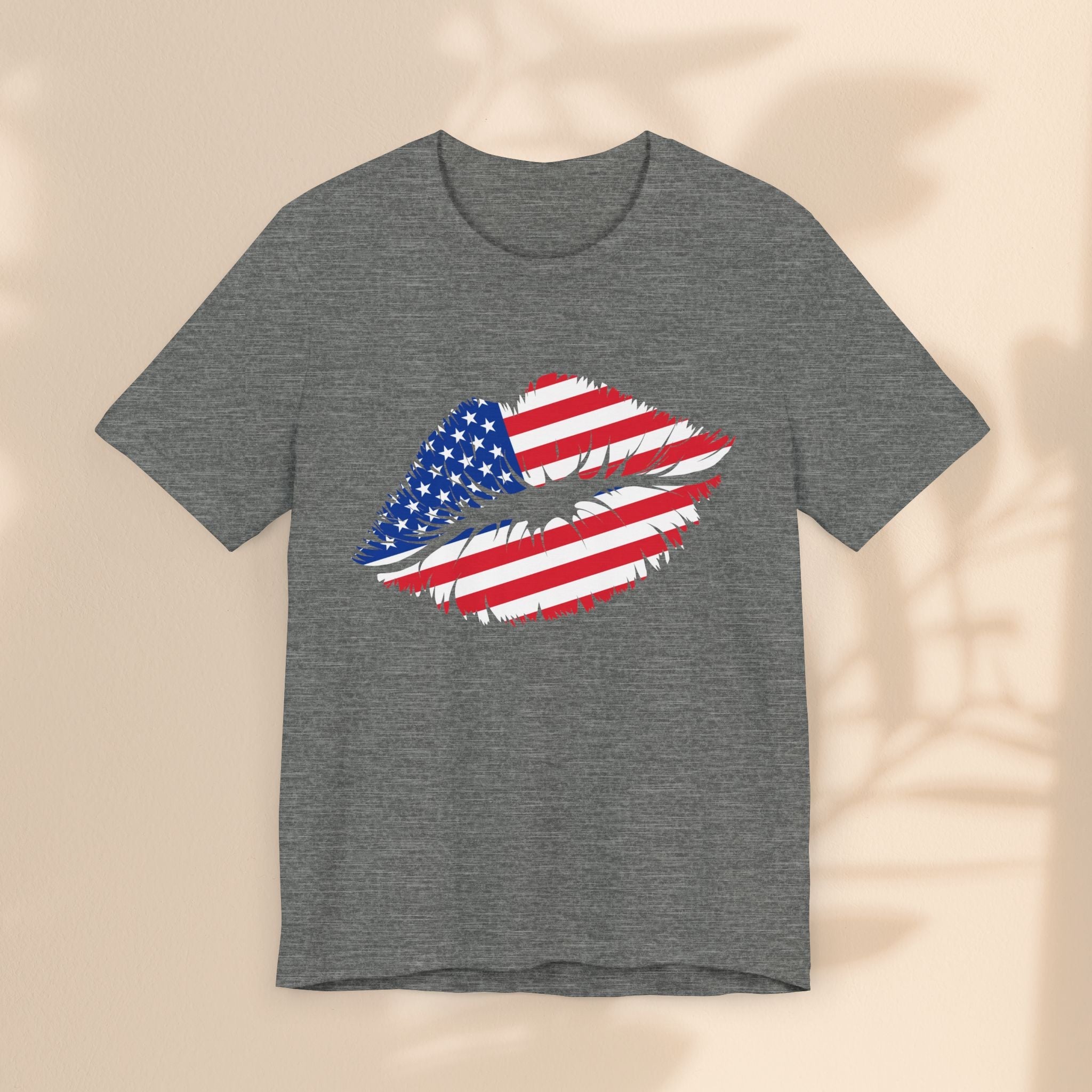Patriotic Lip Print Tee, Unisex T-Shirt,