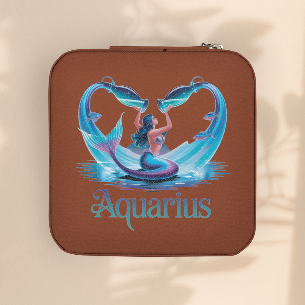 Aquarius Jewelry Travel Case — Compact Zodiac Travel Jewelry Organizer